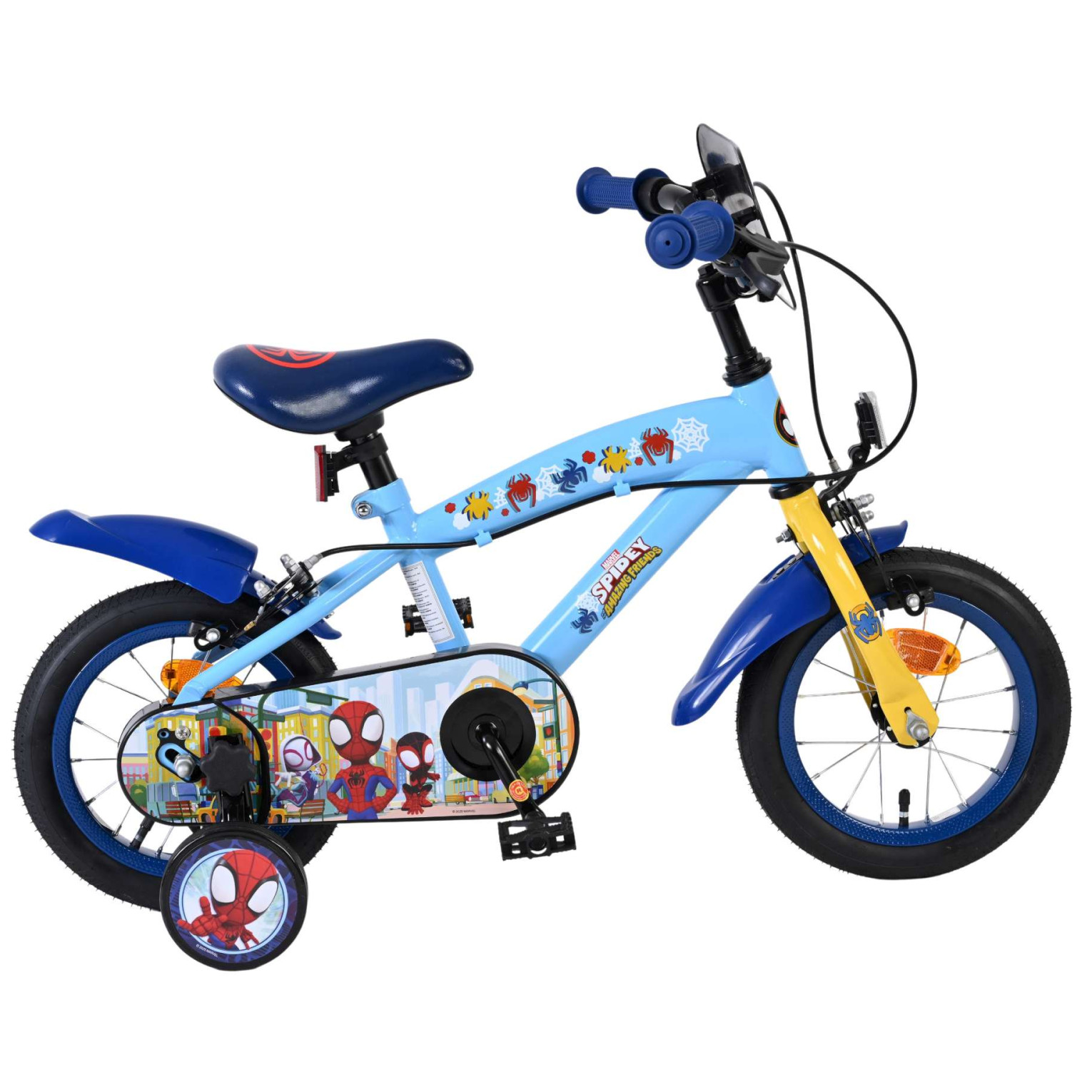 Spidey Fiets - 12 inch - Blauw - Twee handremmen