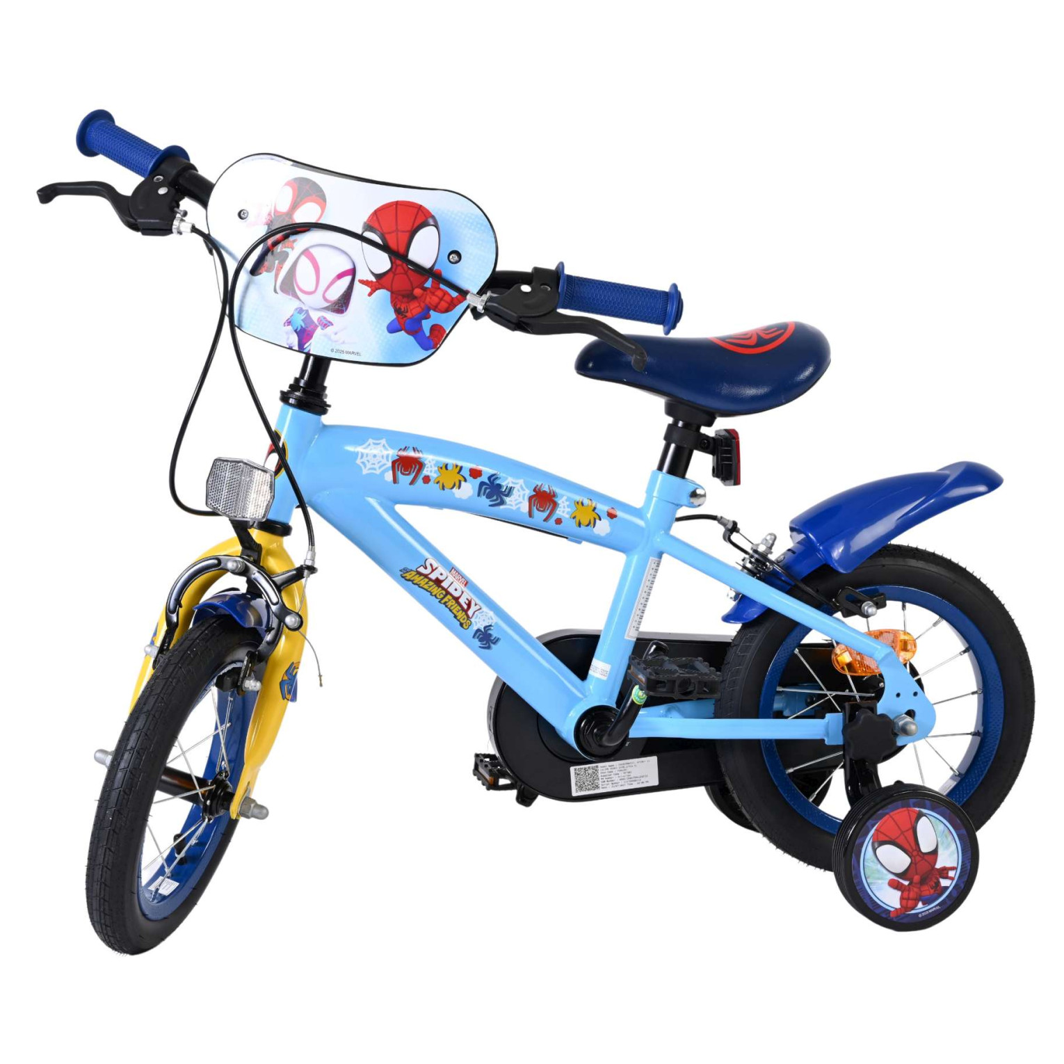 Spidey Fiets - 12 inch - Blauw - Twee handremmen