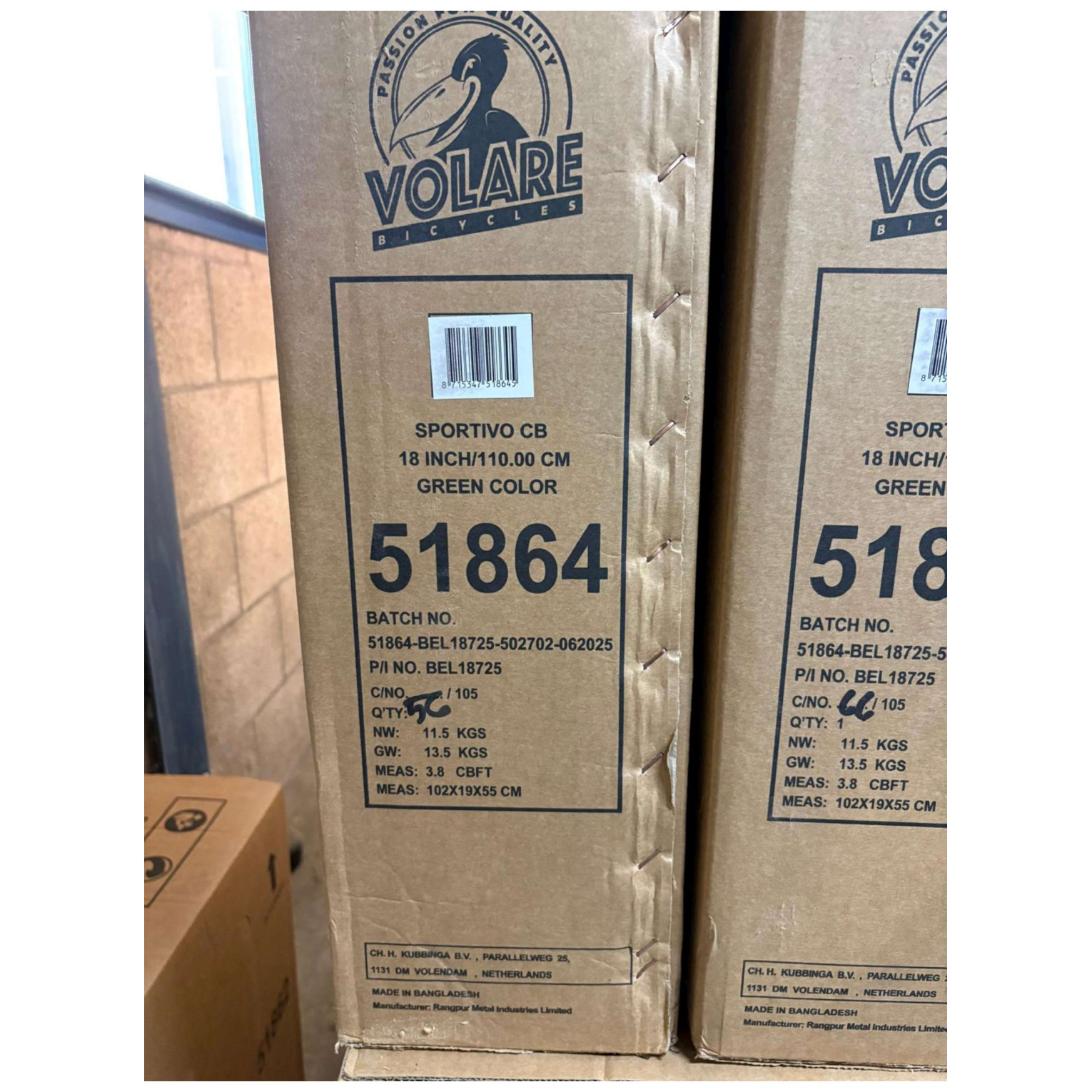 Volare Sportivo Fiets - 18 inch - Groen Zwart