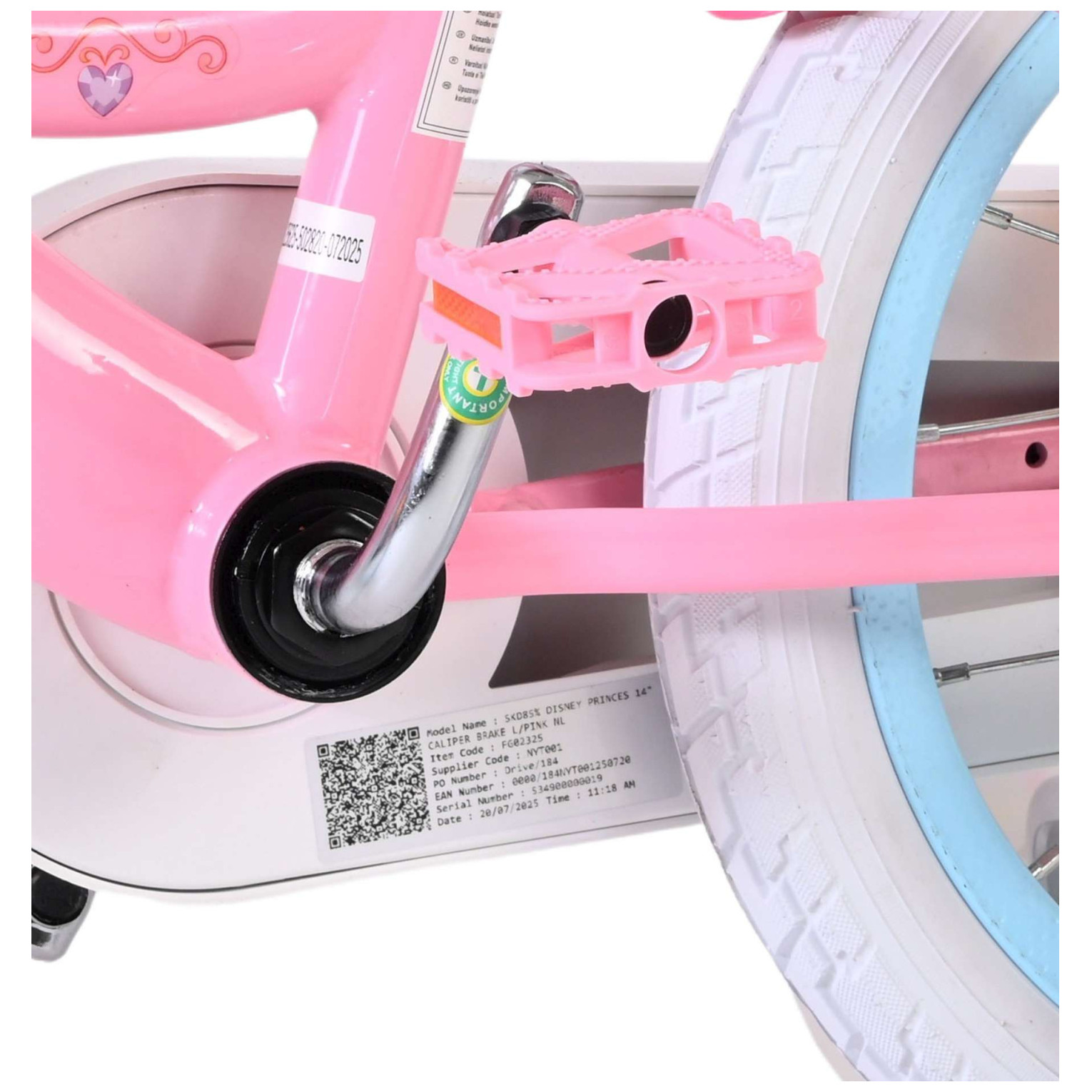 Magic Royals Fiets - 14 inch - Roze - Twee handremmen