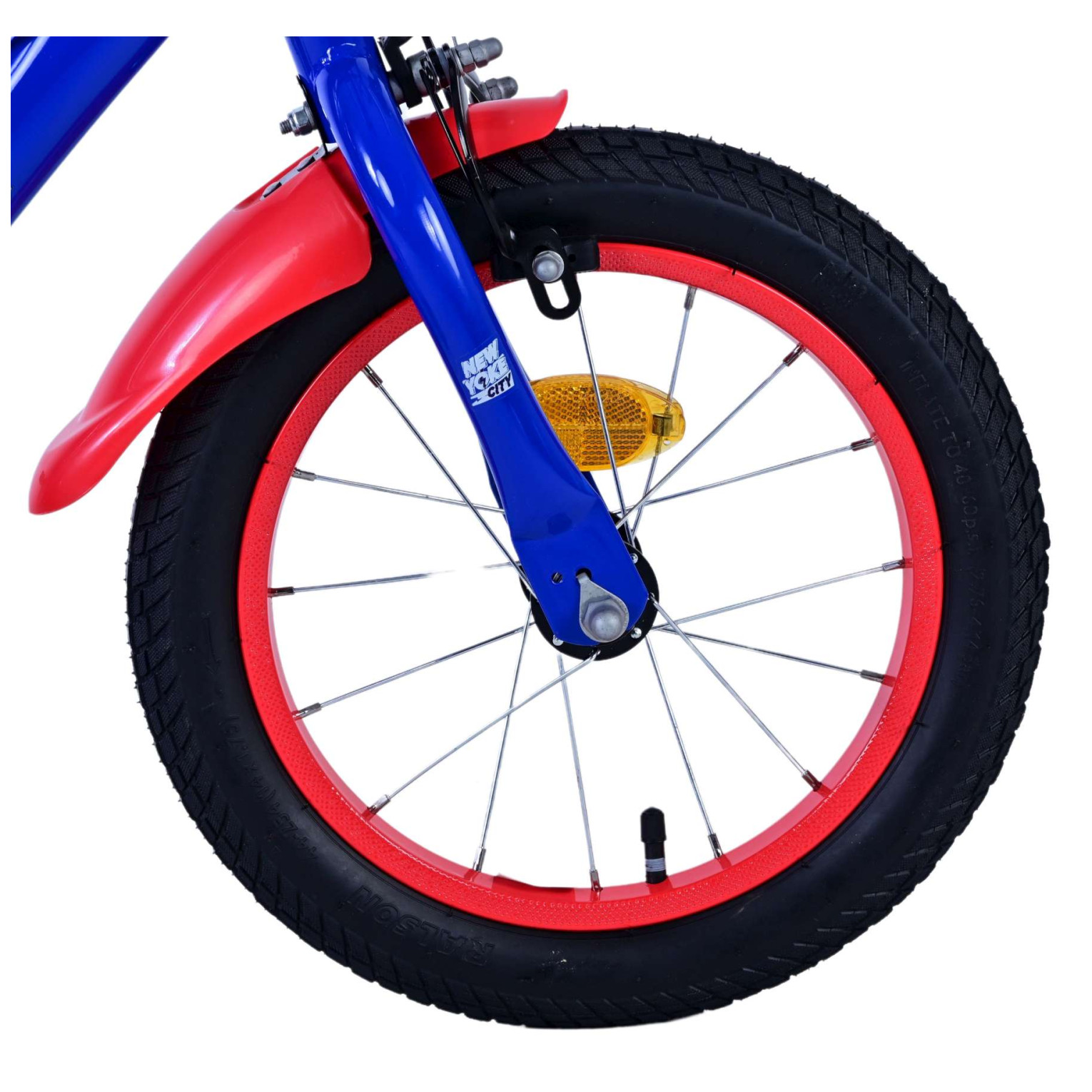 Turbo Crew Fiets - 14 inch - Blauw Rood - Twee handremmen
