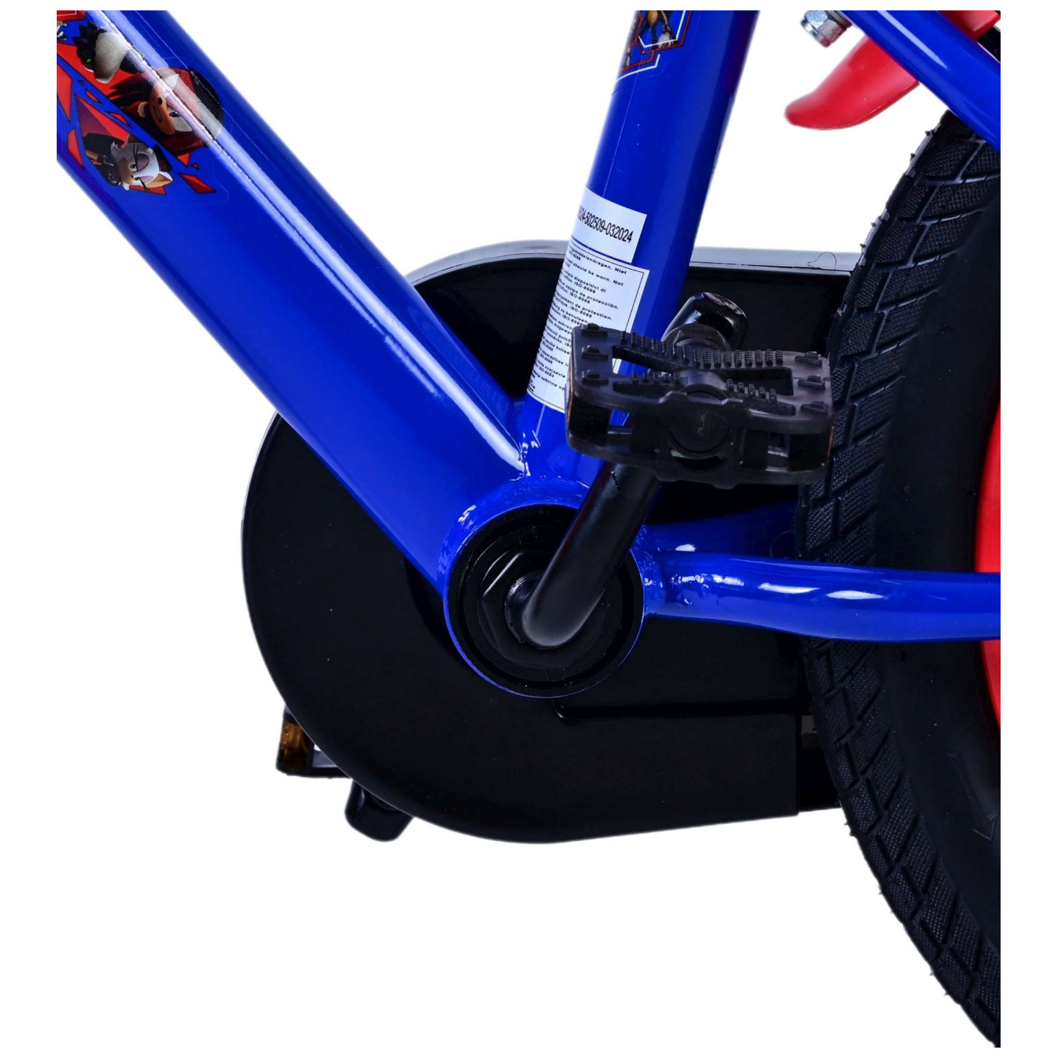 Turbo Crew Fiets - 14 inch - Blauw Rood - Twee handremmen