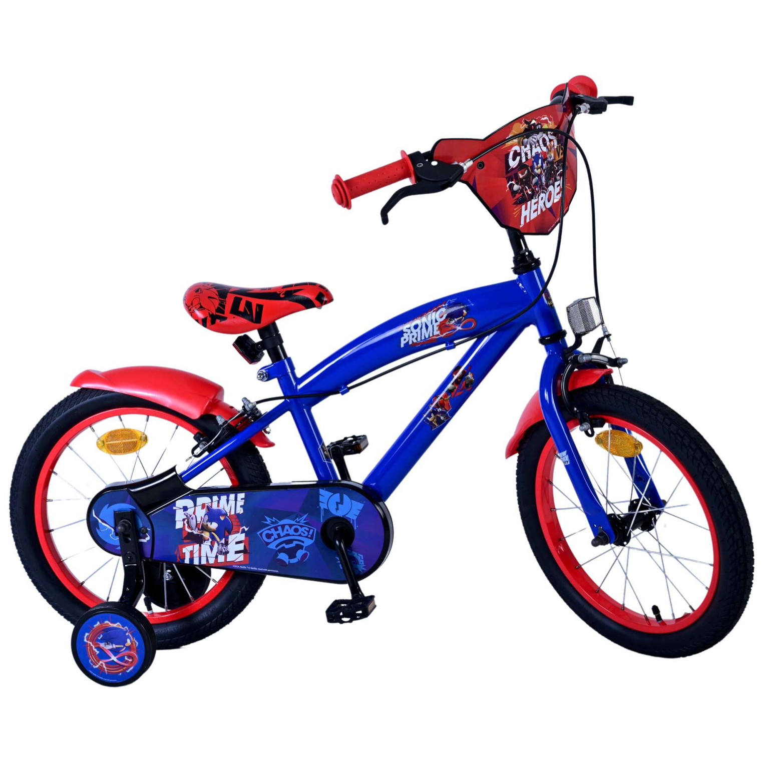 Turbo Crew Fiets - 16 inch - Blauw Rood - Twee handremmen