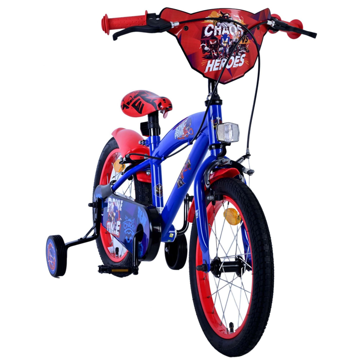 Turbo Crew Fiets - 16 inch - Blauw Rood - Twee handremmen