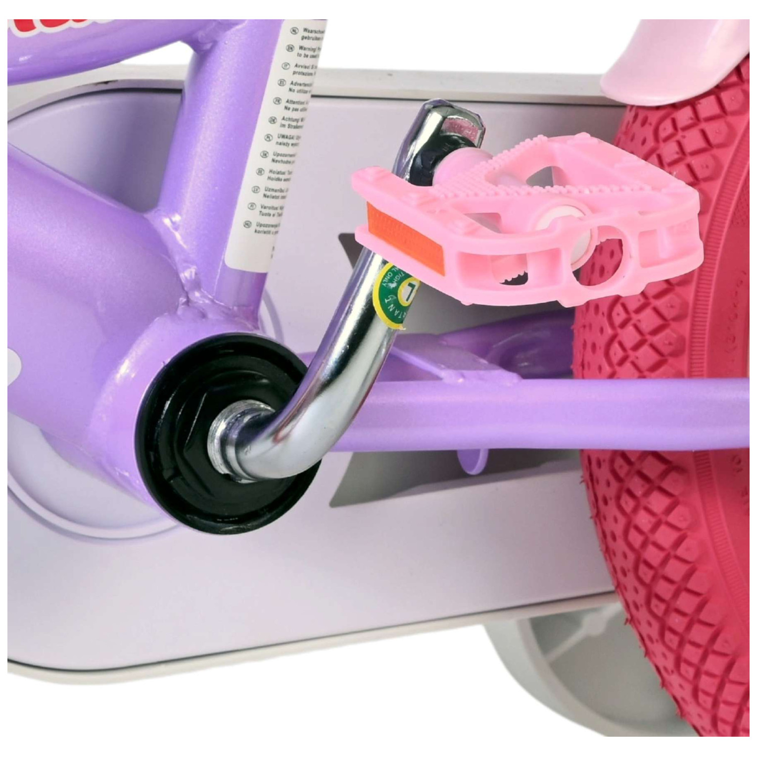 Volare Unicorn Fiets - 12 inch - Paars - Twee handremmen