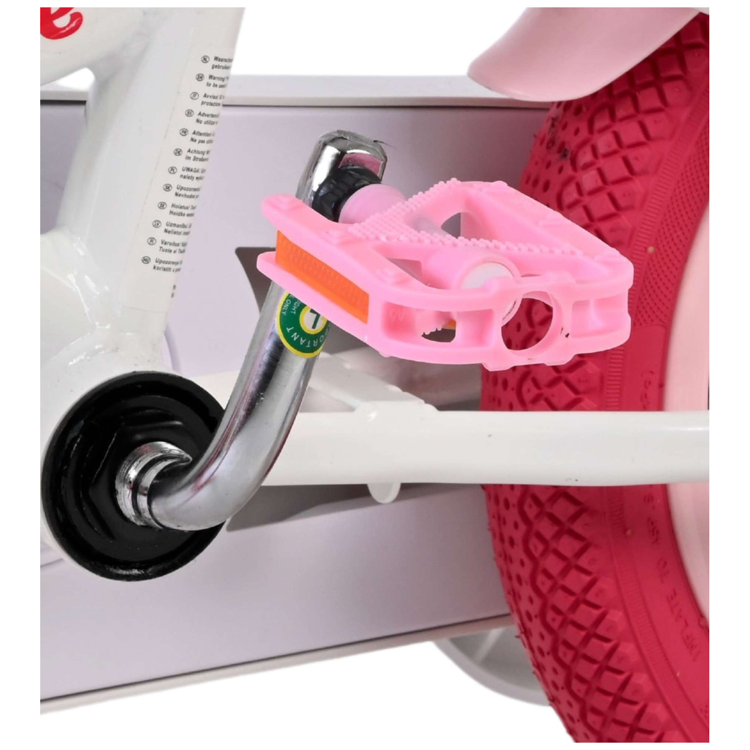 Volare Unicorn Fiets - 12 inch - Wit - Twee handremmen