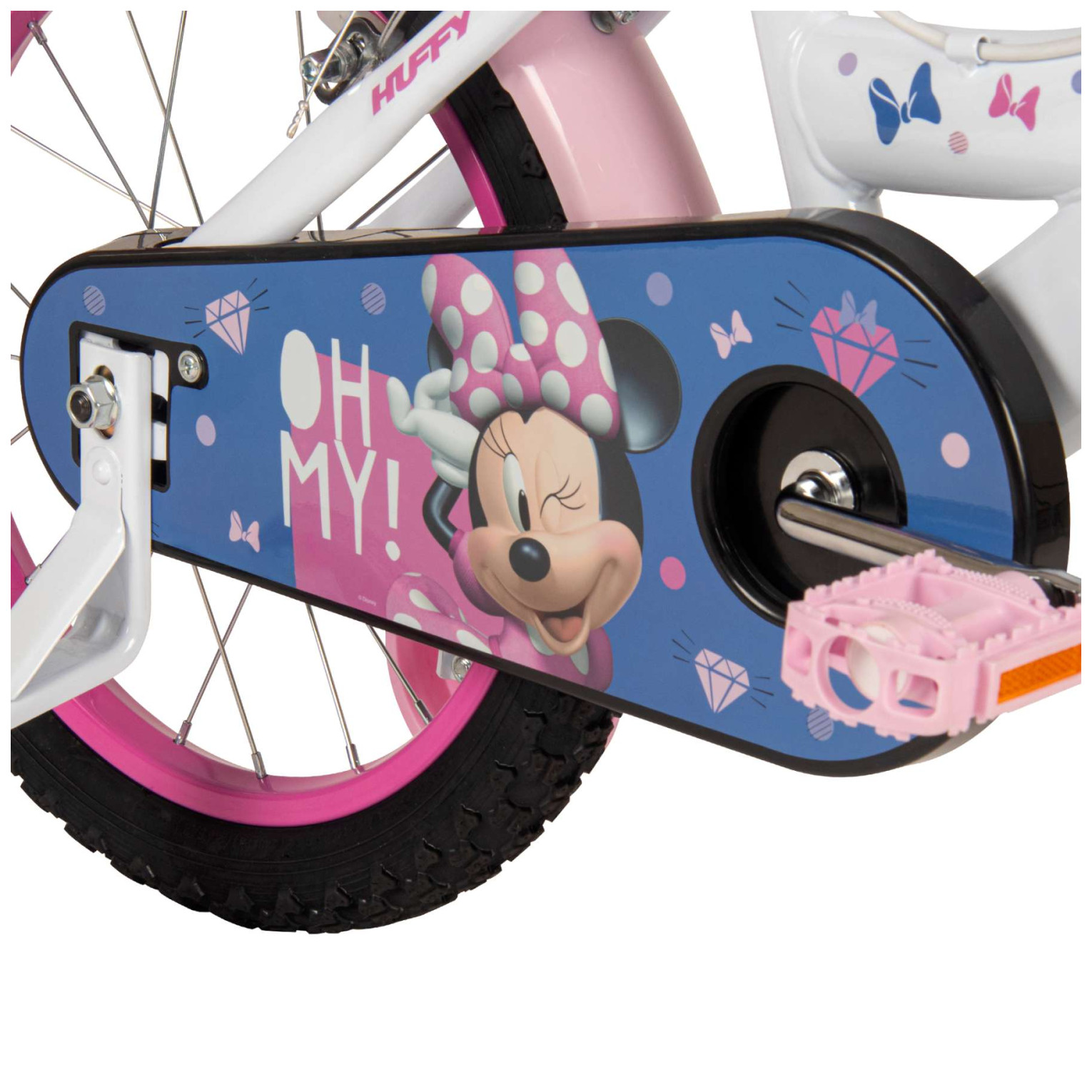 Disney Minnie Fiets - 16 inch - Wit Roze - Twee handremmen