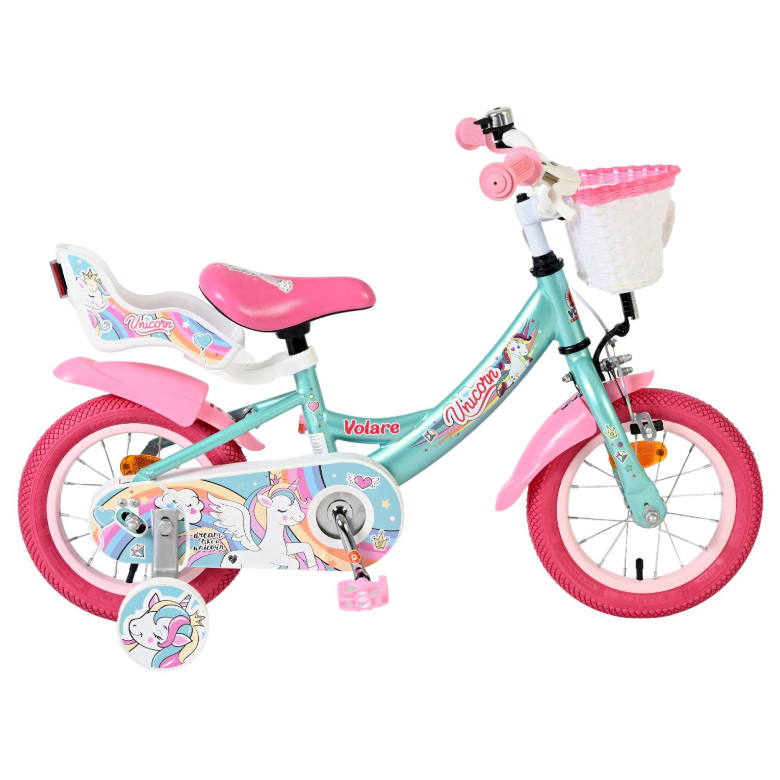 Volare Unicorn Fiets - 12 inch - Groen