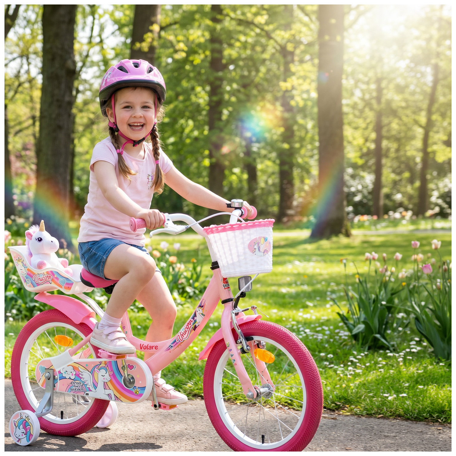 Volare Unicorn Fiets - 12 inch - Groen