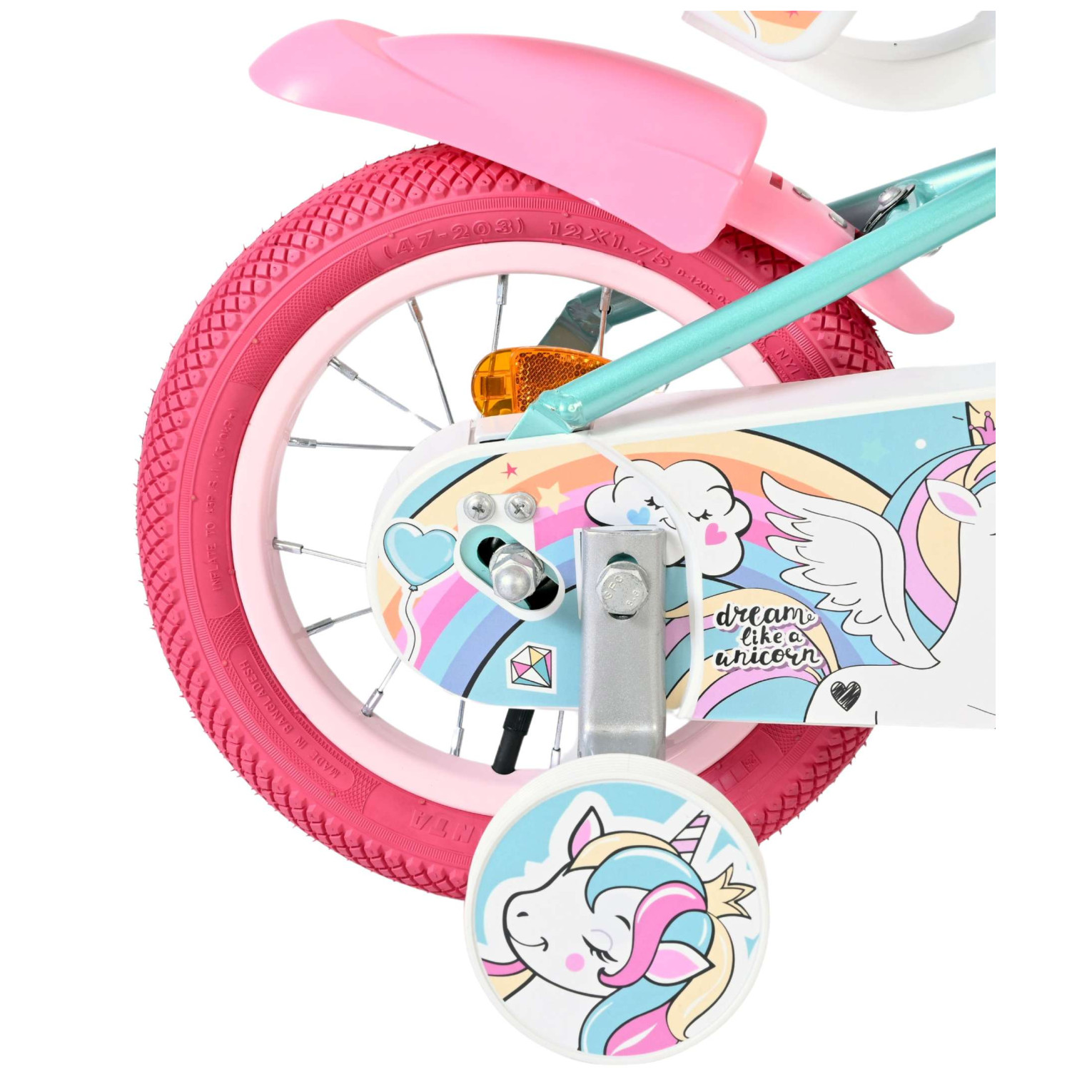 Volare Unicorn Fiets - 12 inch - Groen