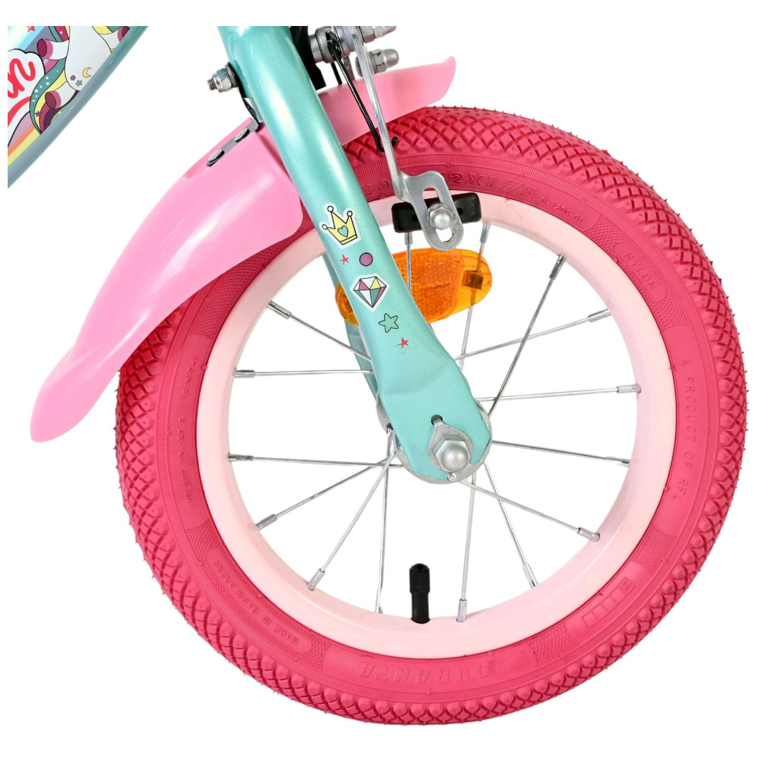 Volare Unicorn Fiets - 12 inch - Groen