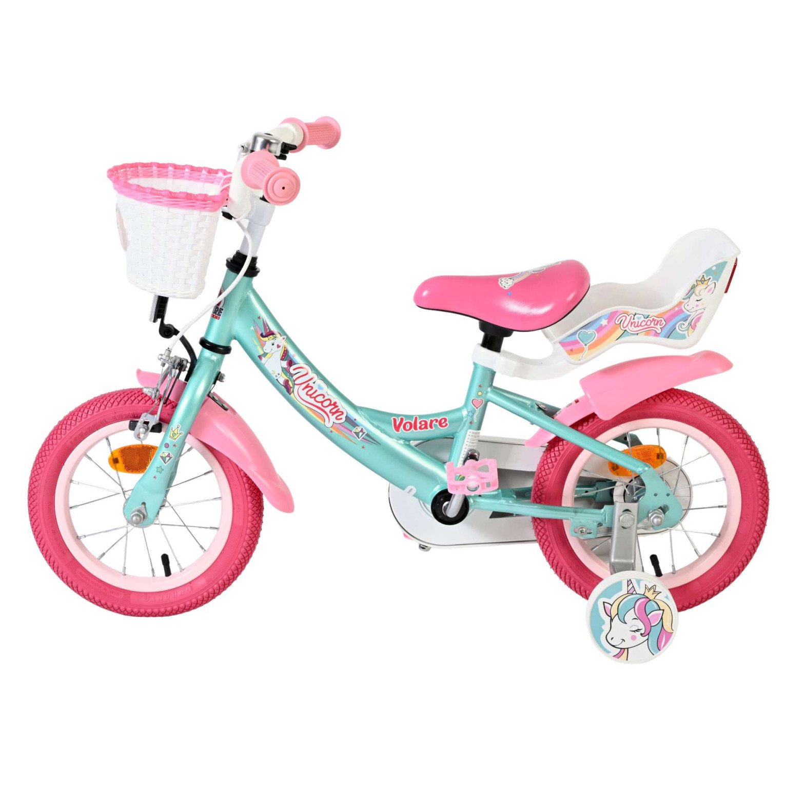 Volare Unicorn Fiets - 12 inch - Groen