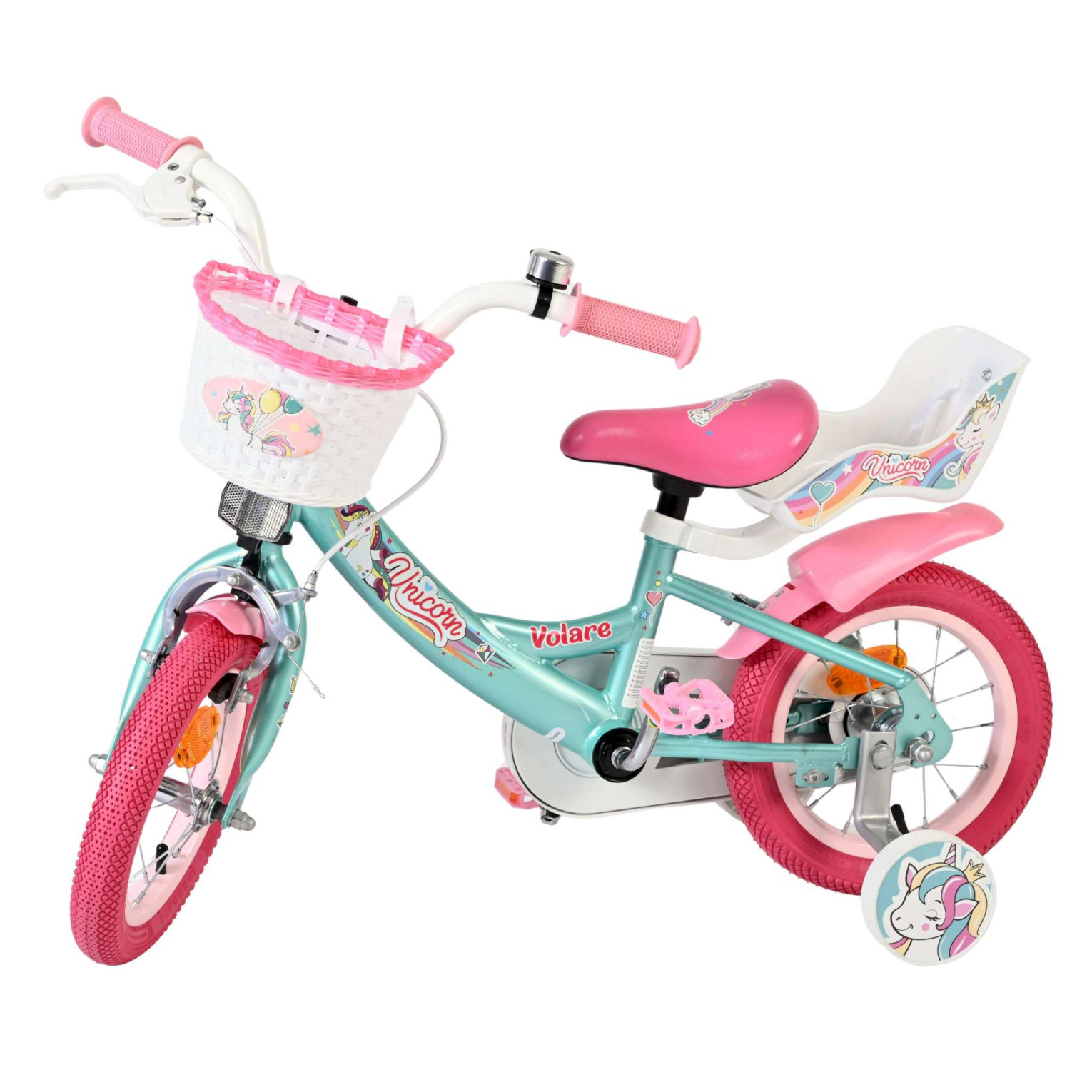 Volare Unicorn Fiets - 12 inch - Groen