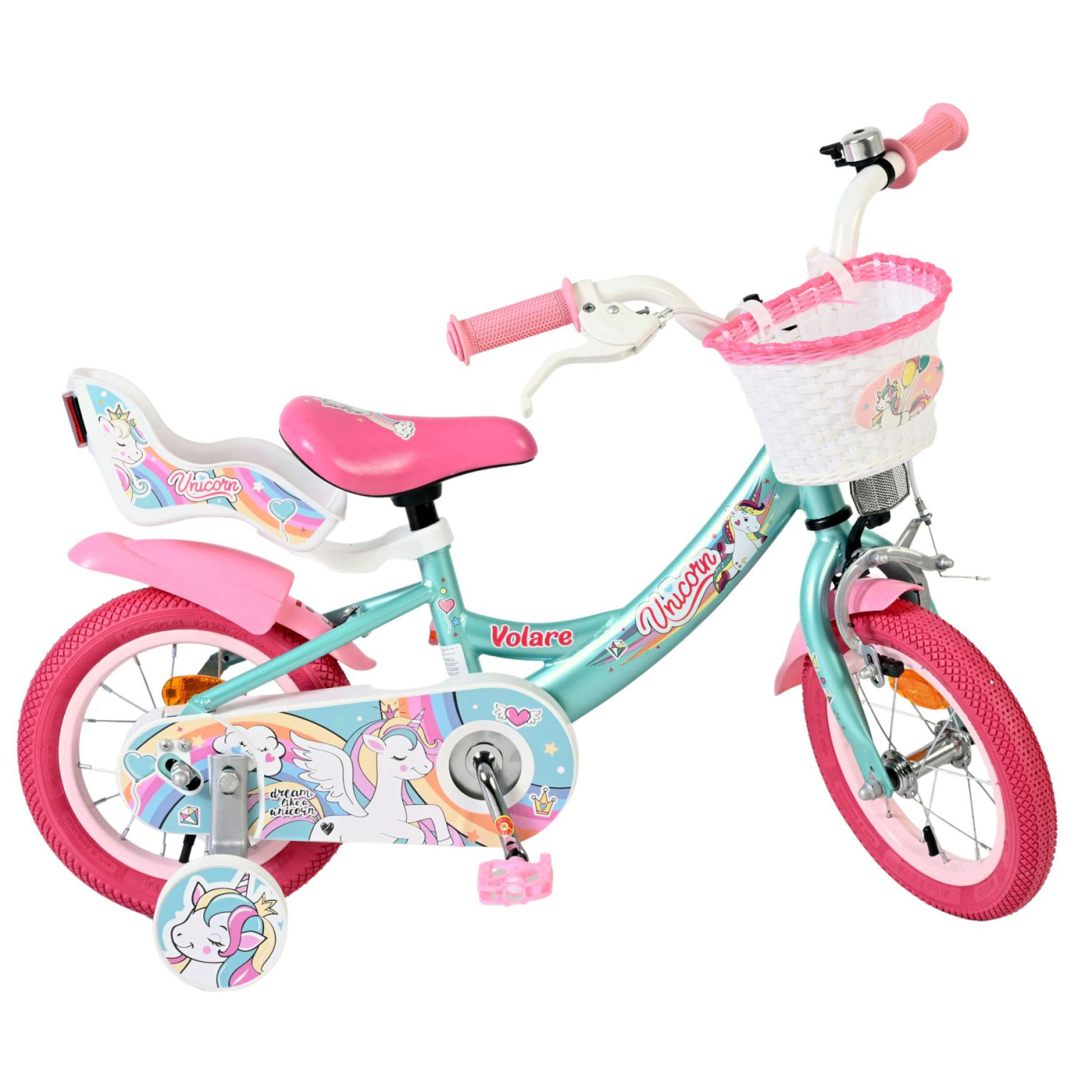 Volare Unicorn Fiets - 12 inch - Groen