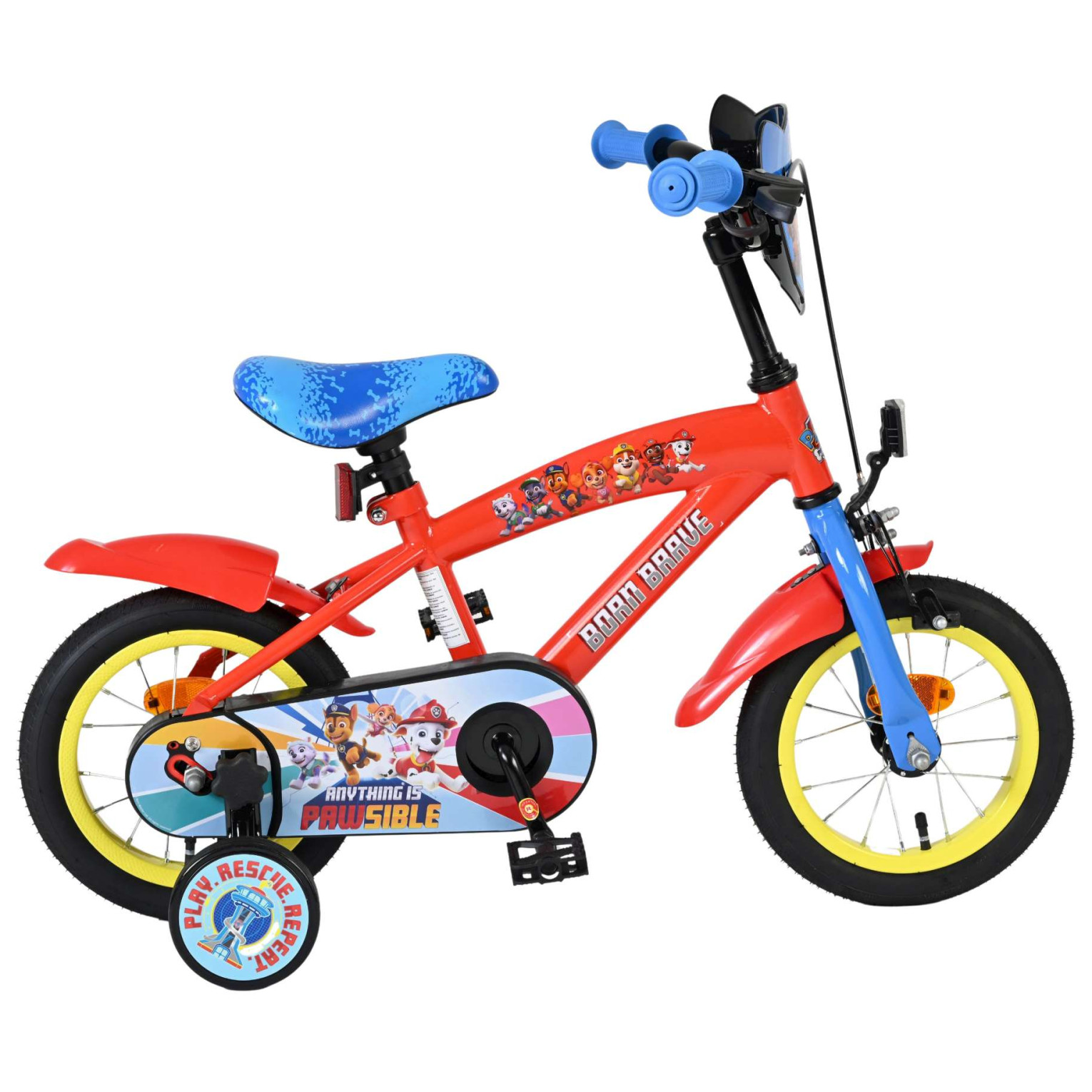 Paw Patrol Fiets - 12 inch - Rood Blauw