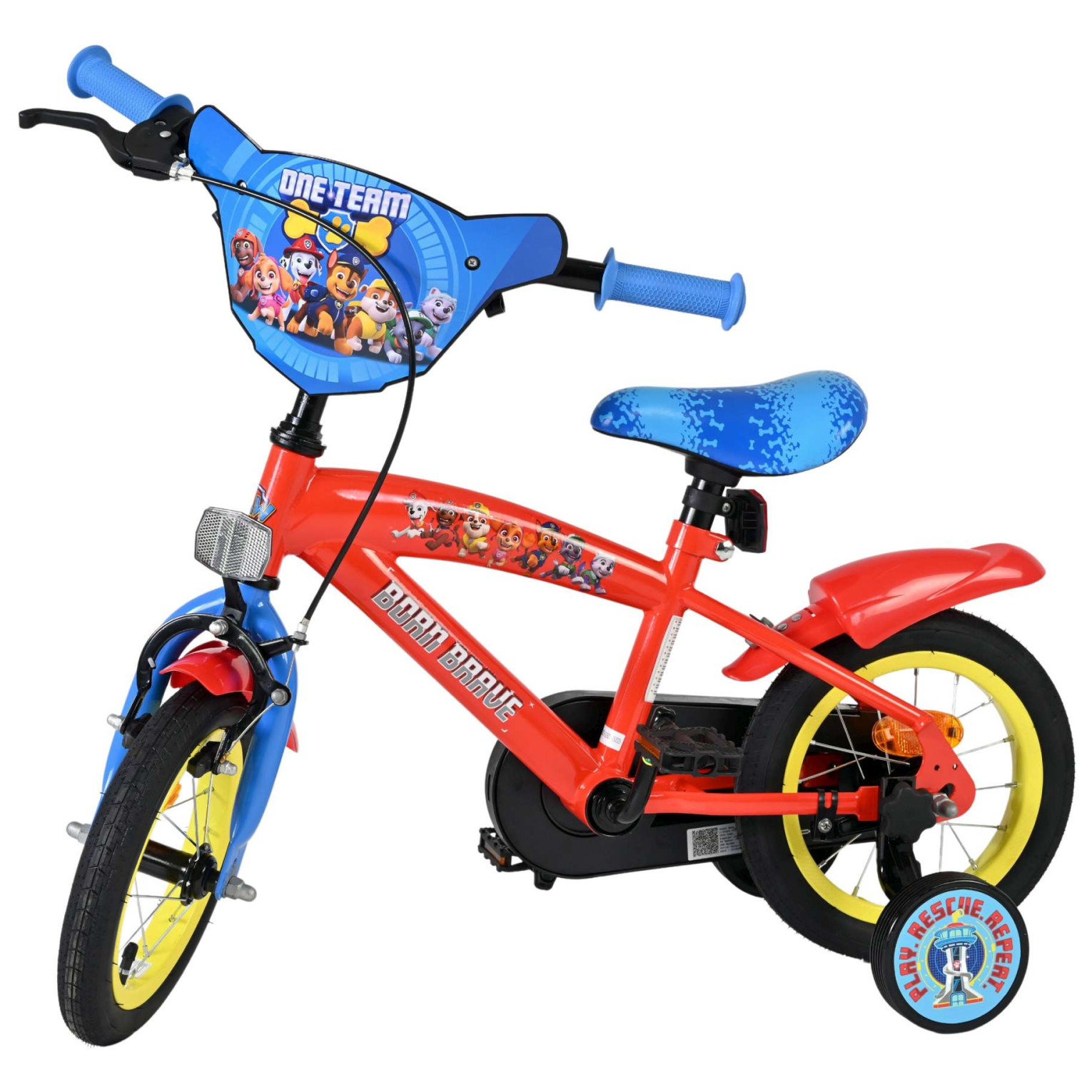 Paw Patrol Fiets - 12 inch - Rood Blauw
