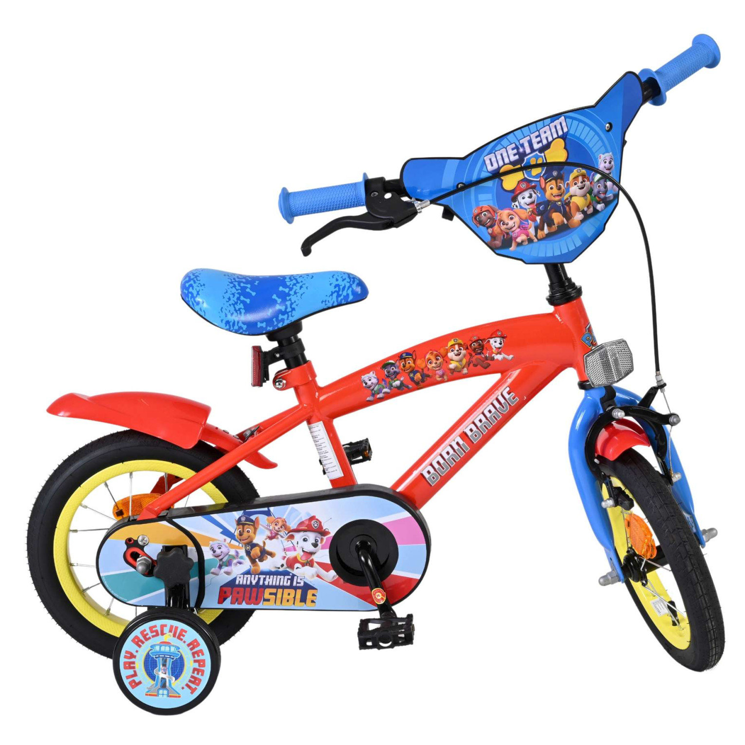 Paw Patrol Fiets - 12 inch - Rood Blauw