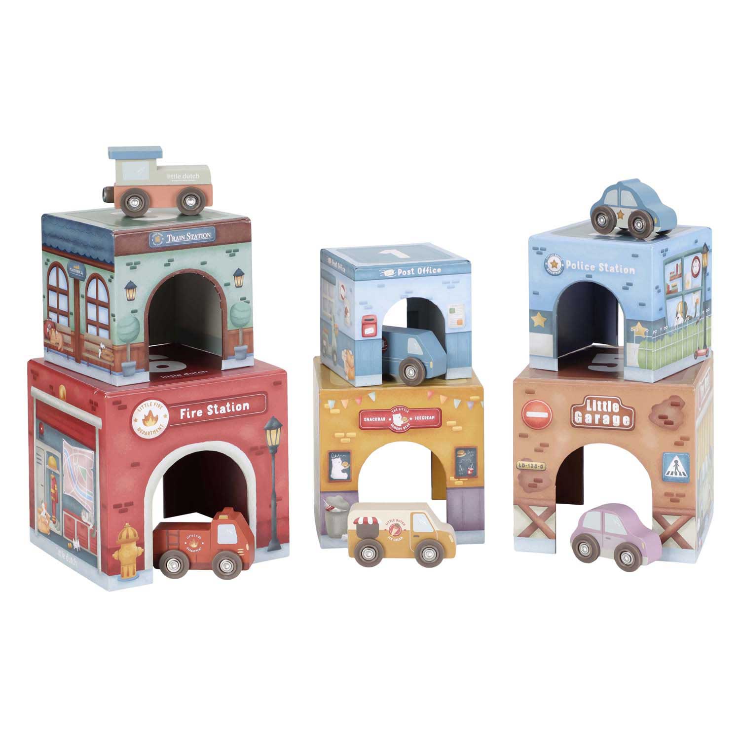 Little Dutch Stapeltoren incl. 6 Auto's FSC