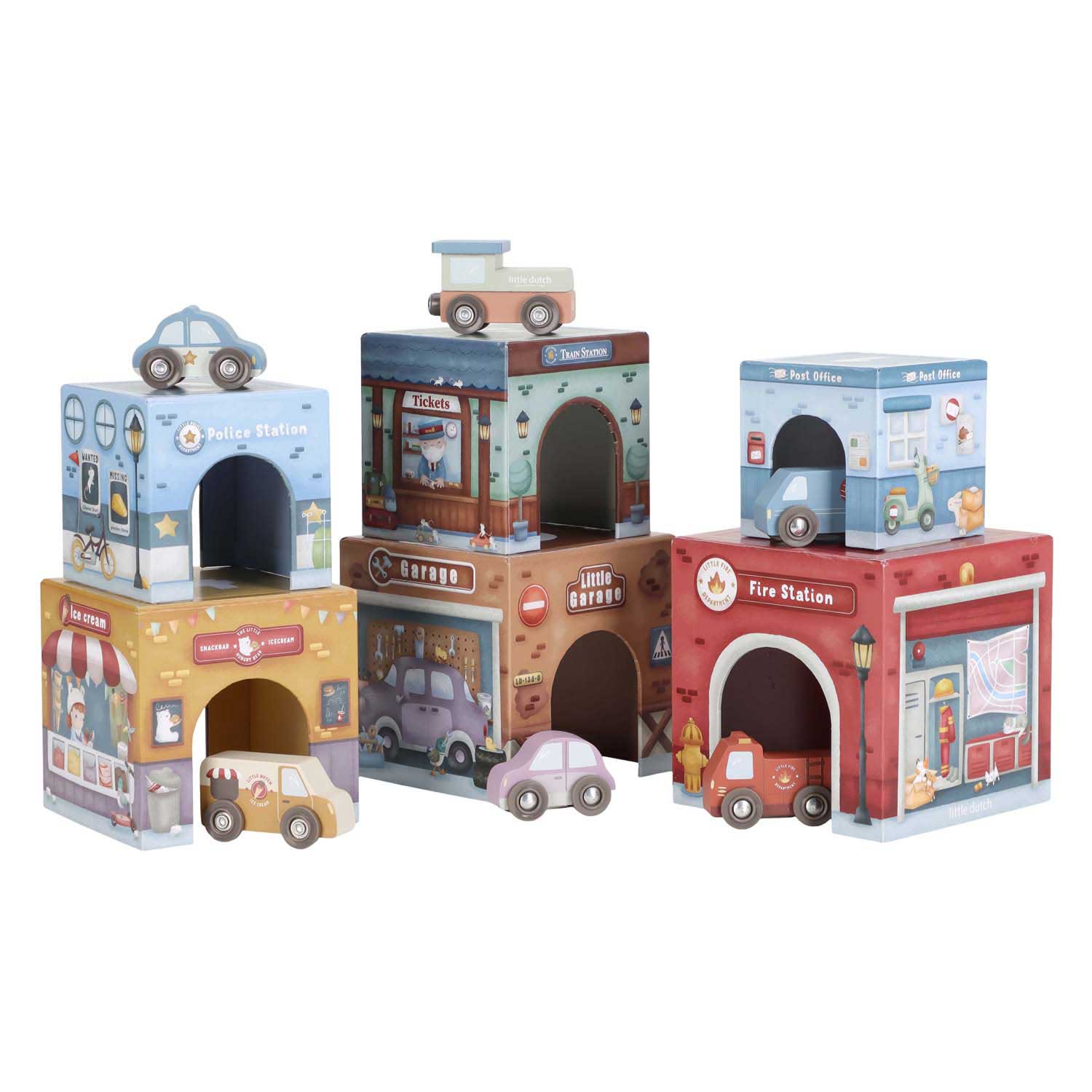 Little Dutch Stapeltoren incl. 6 Auto's FSC