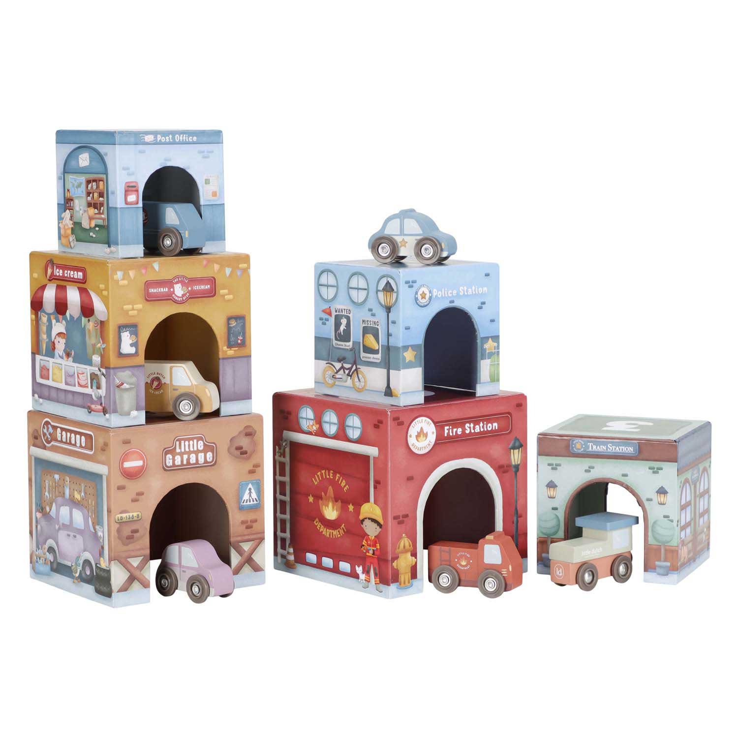 Little Dutch Stapeltoren incl. 6 Auto's FSC
