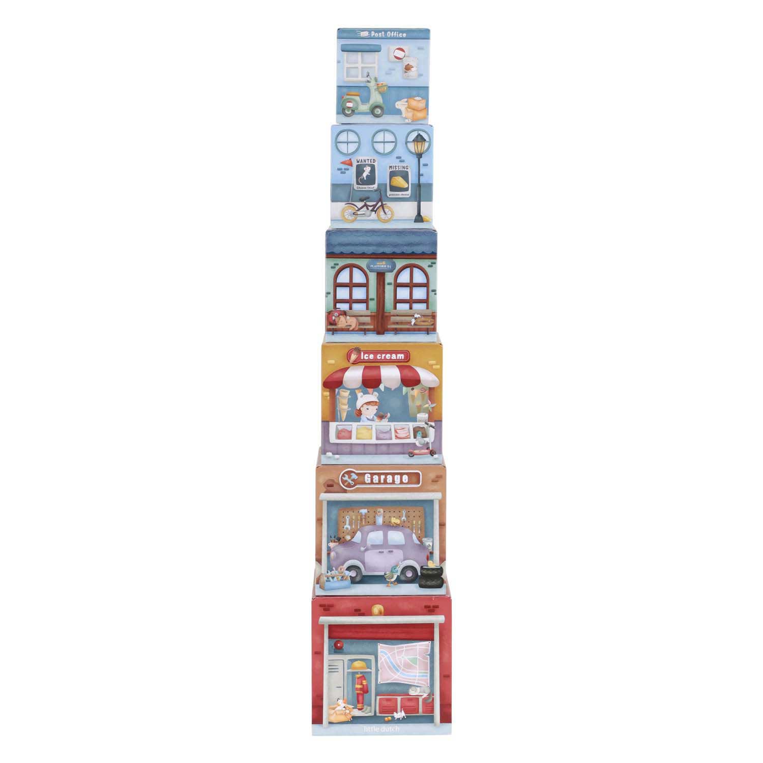 Little Dutch Stapeltoren incl. 6 Auto's FSC