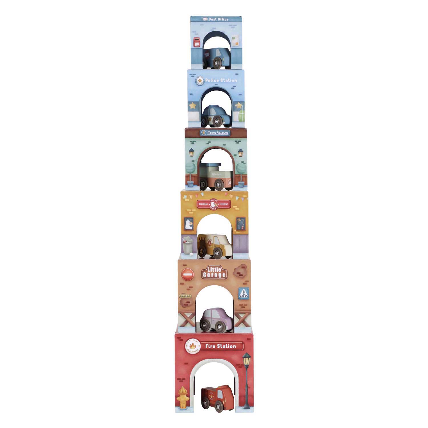 Little Dutch Stapeltoren incl. 6 Auto's FSC