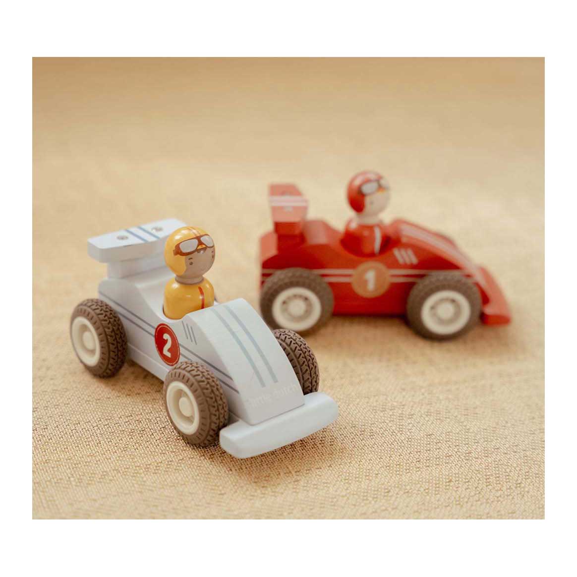 Little Dutch Houten Pullback Racewagens met Poppetje FSC