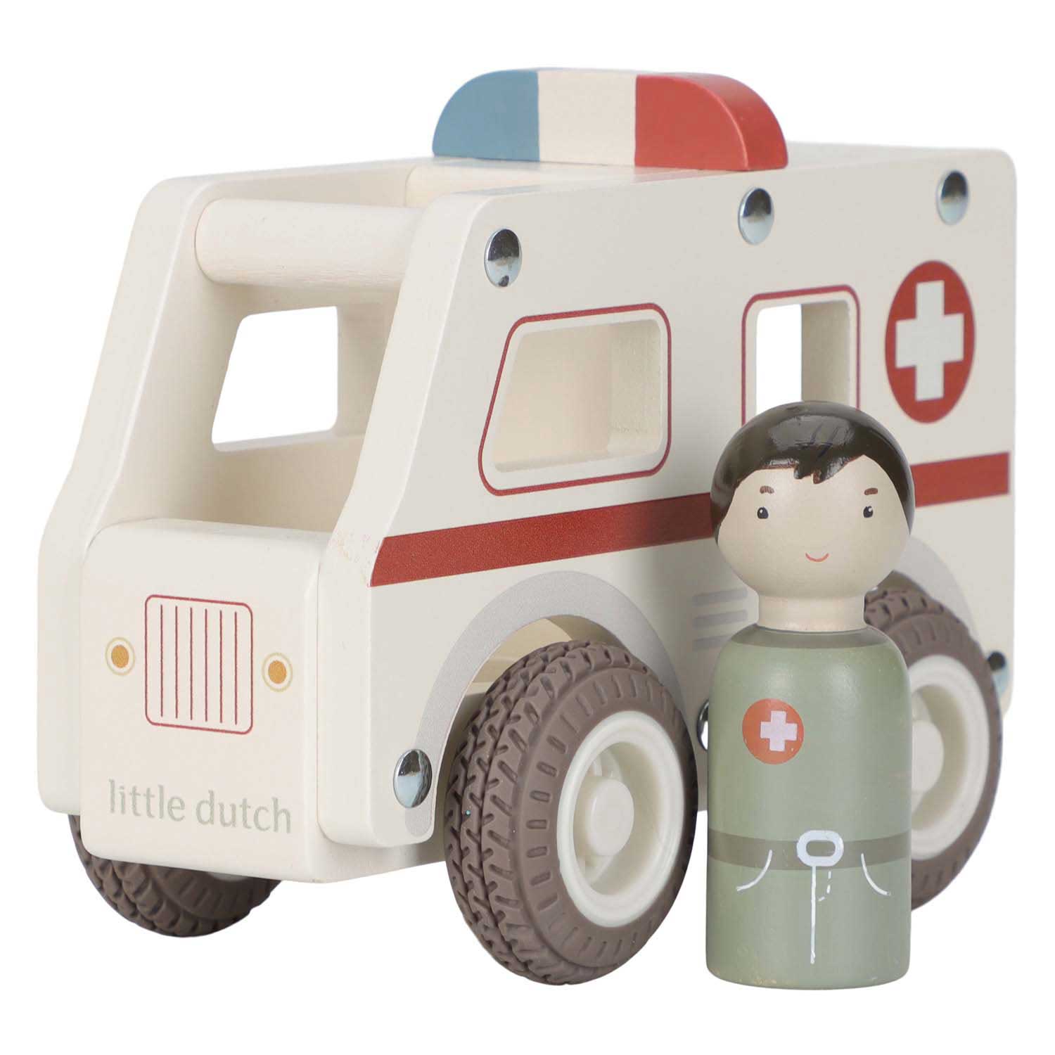 Little Dutch Houten Ambulance met Poppetje FSC