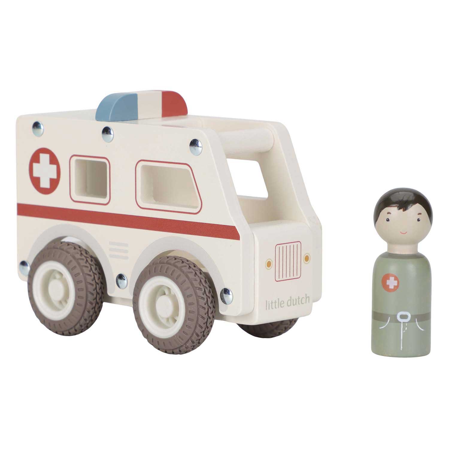 Little Dutch Houten Ambulance met Poppetje FSC