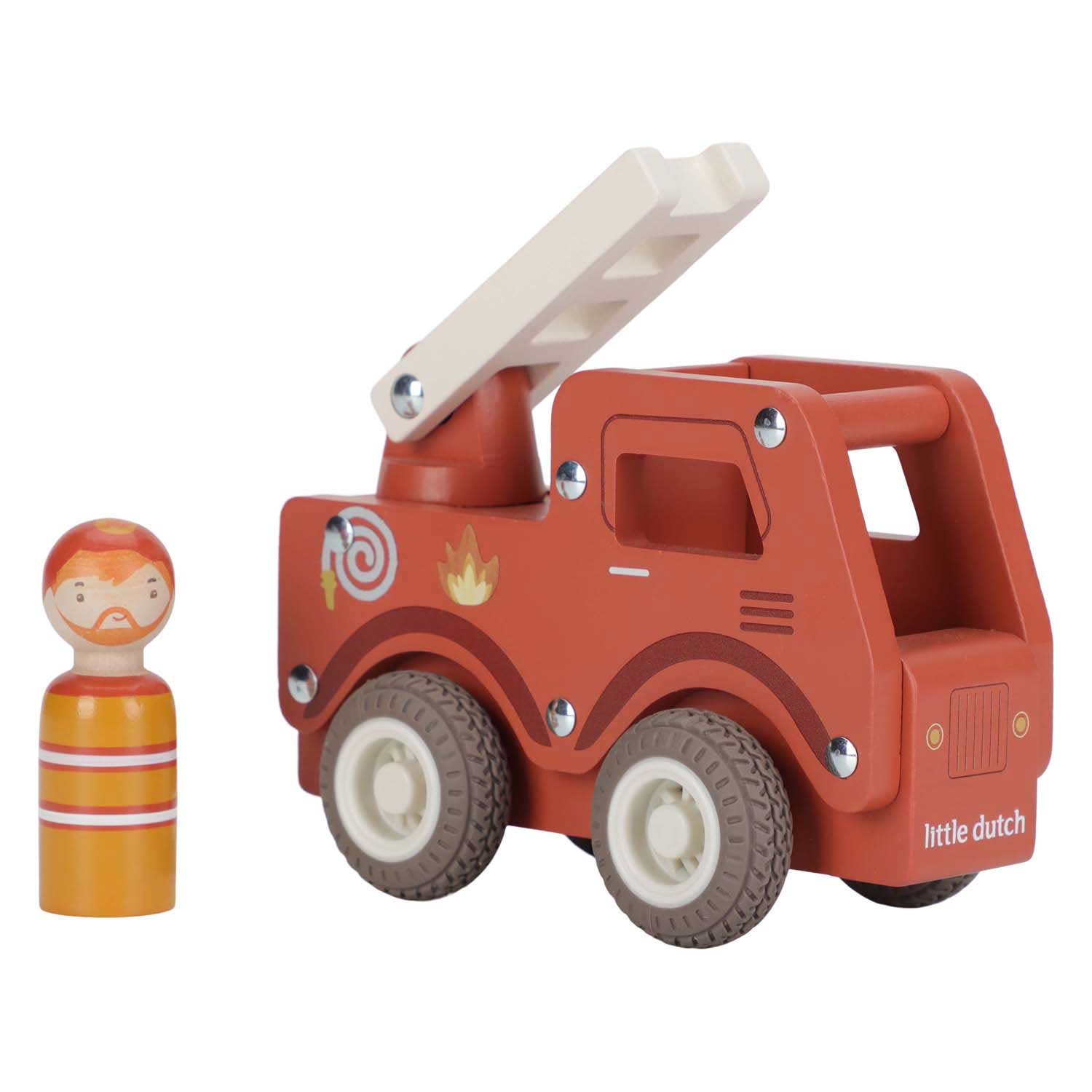 Little Dutch Houten Brandweerwagen met Poppetje FSC