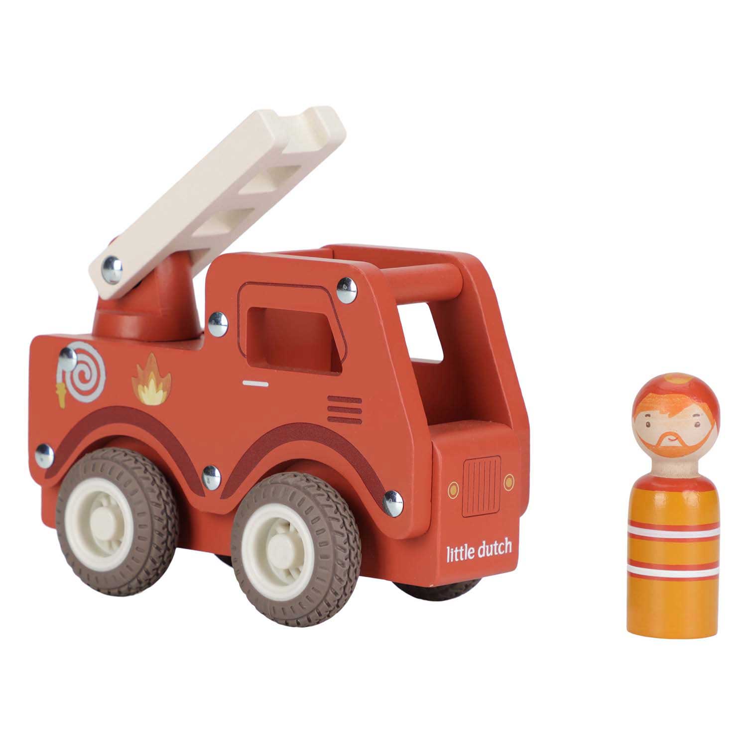 Little Dutch Houten Brandweerwagen met Poppetje FSC
