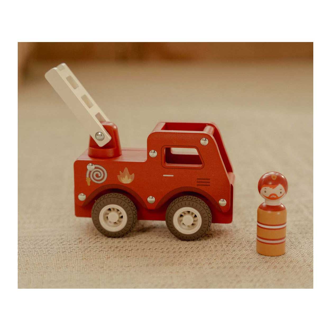 Little Dutch Houten Brandweerwagen met Poppetje FSC