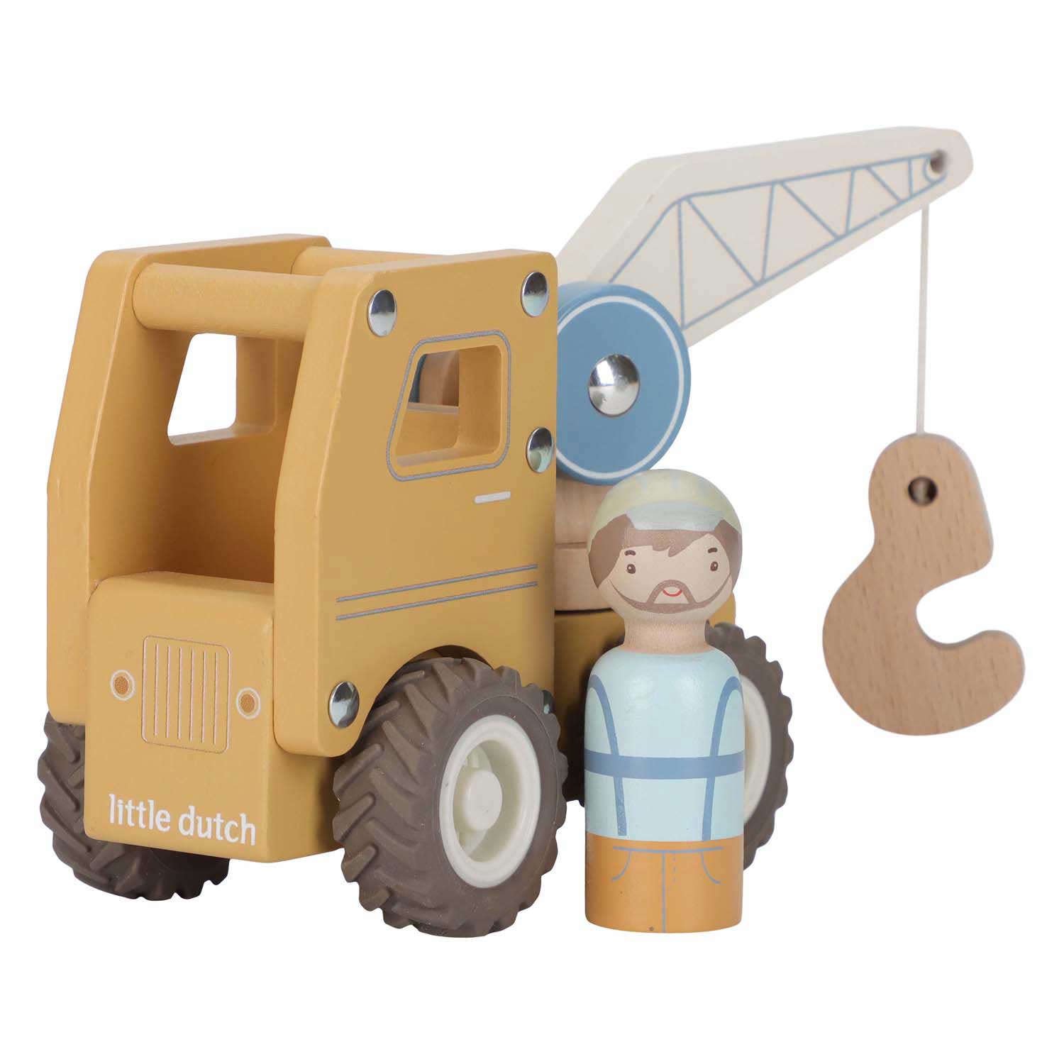 Little Dutch Houten Kraanwagen met Poppetje FSC