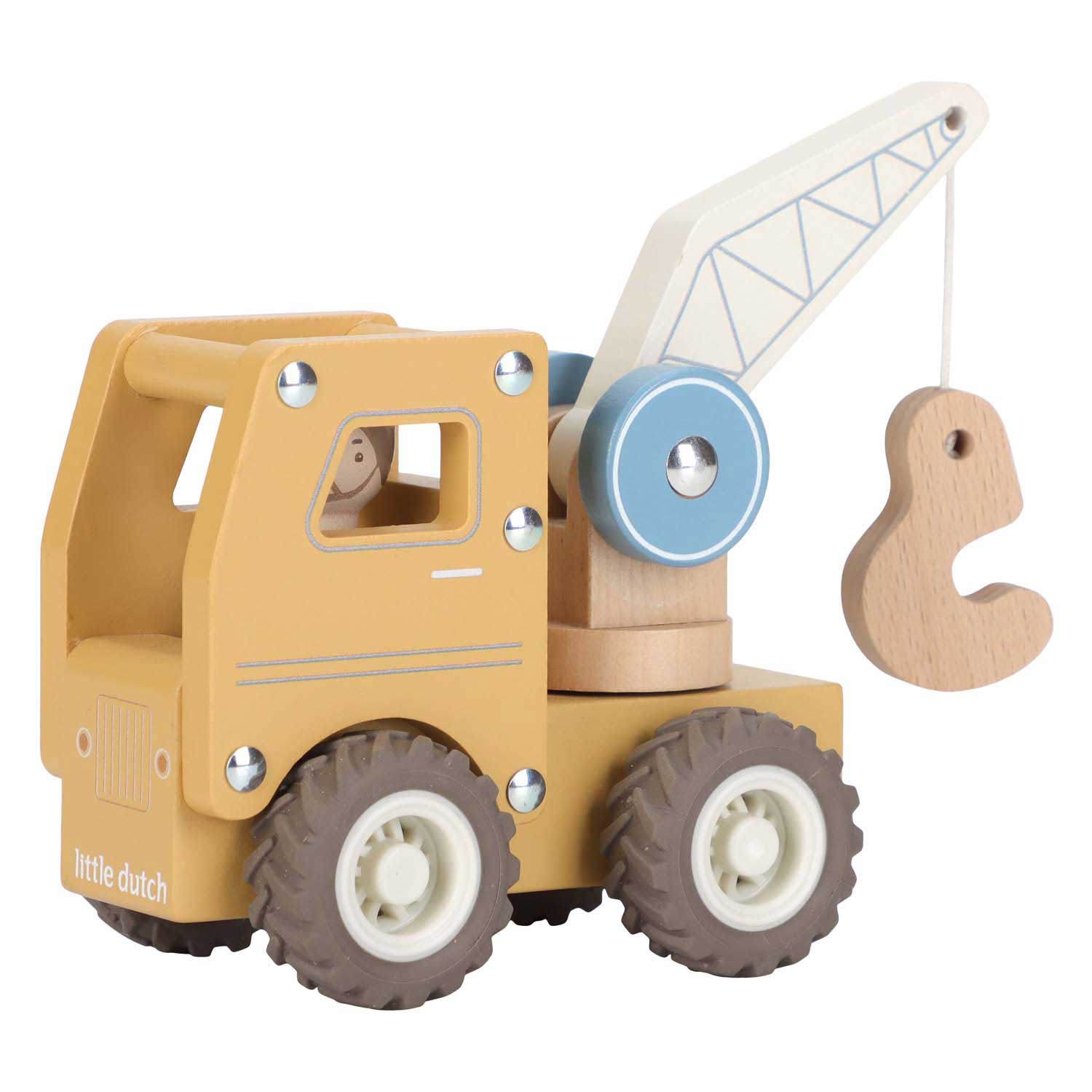 Little Dutch Houten Kraanwagen met Poppetje FSC