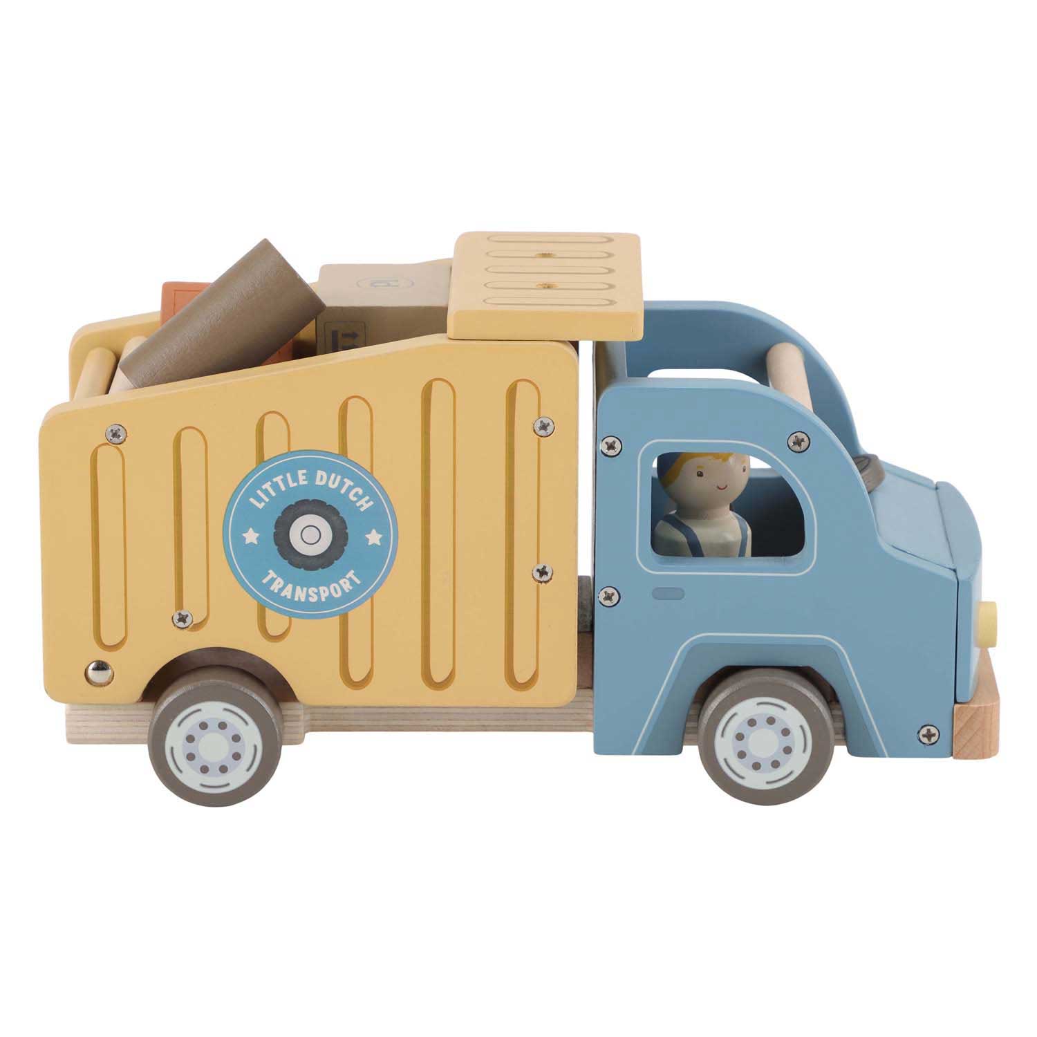 Little Dutch Houten Vuilniswagenset met Poppetje FSC