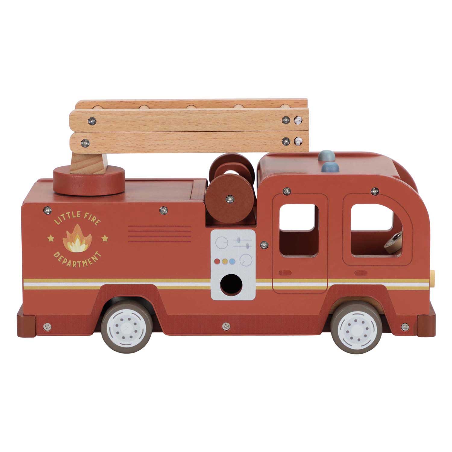 Little Dutch Holz-Feuerwehrauto-Set mit Figur FSC