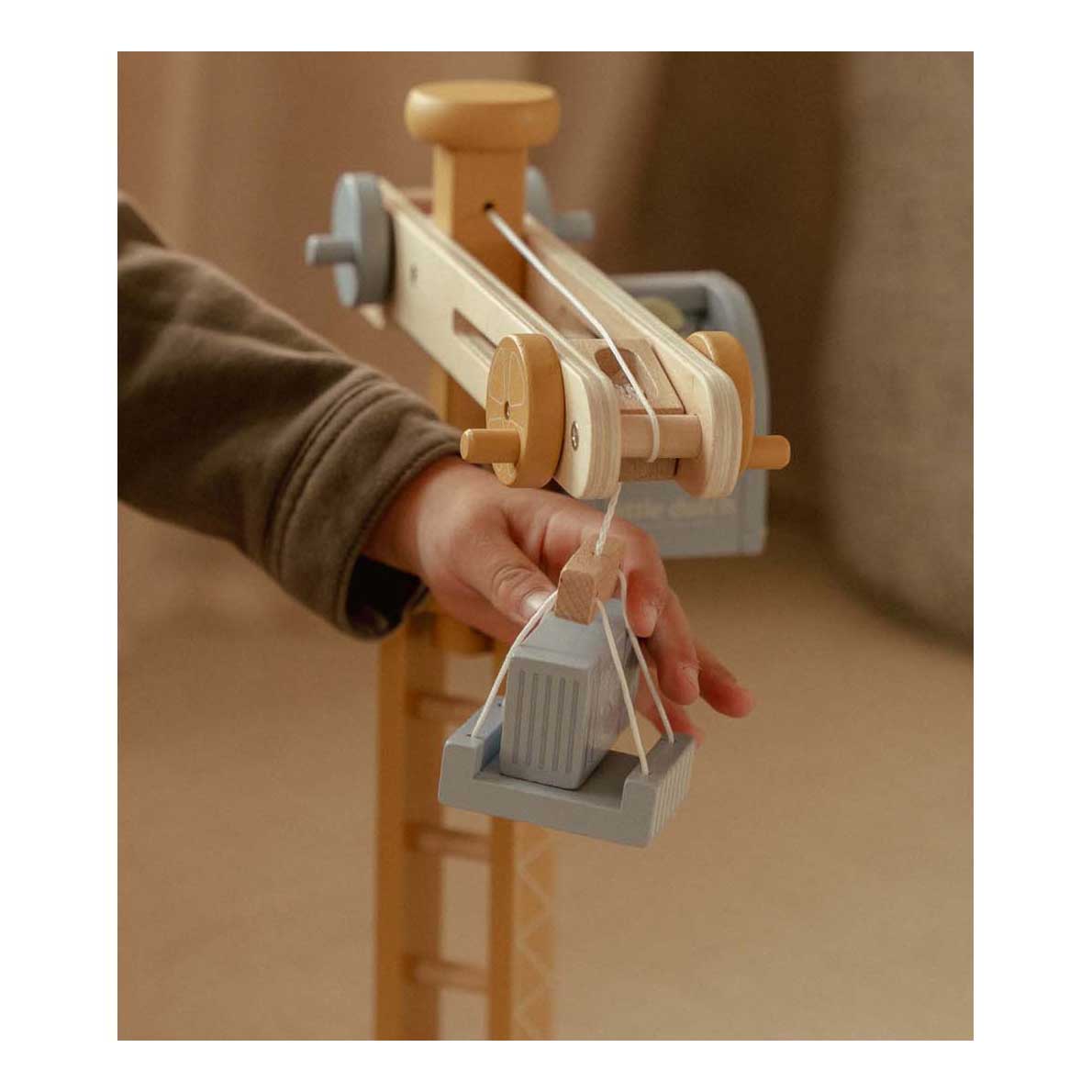 Little Dutch Houten Kraan set met Treinbaan FSC