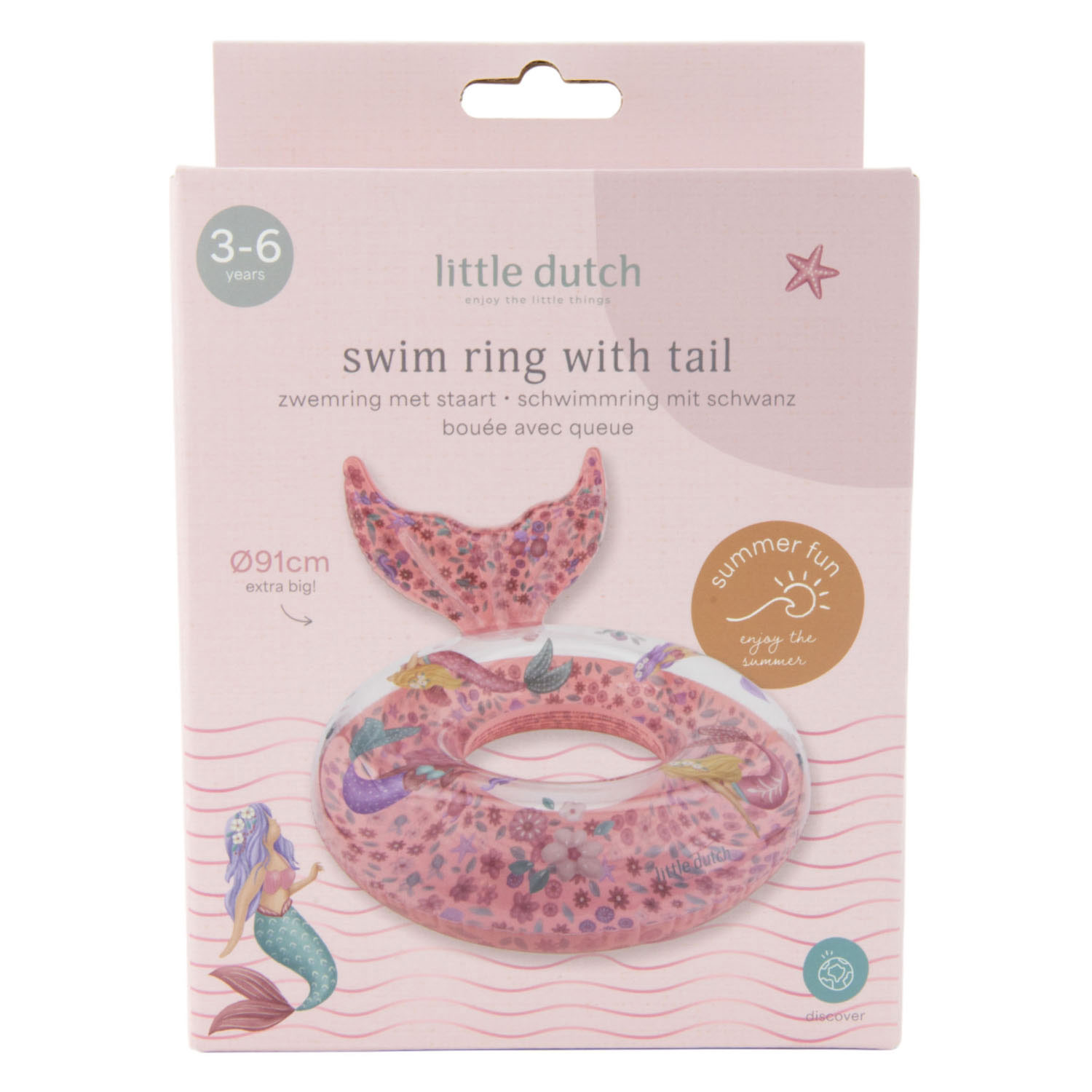 Little Dutch Dreamy Mermaid Zwemring 91cm + Staart