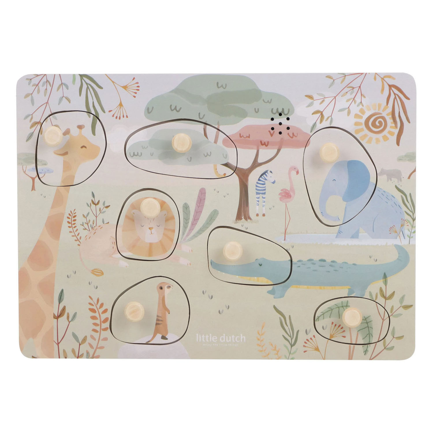 Little Dutch Houten Geluidenpuzzel Safari Friends - FSC