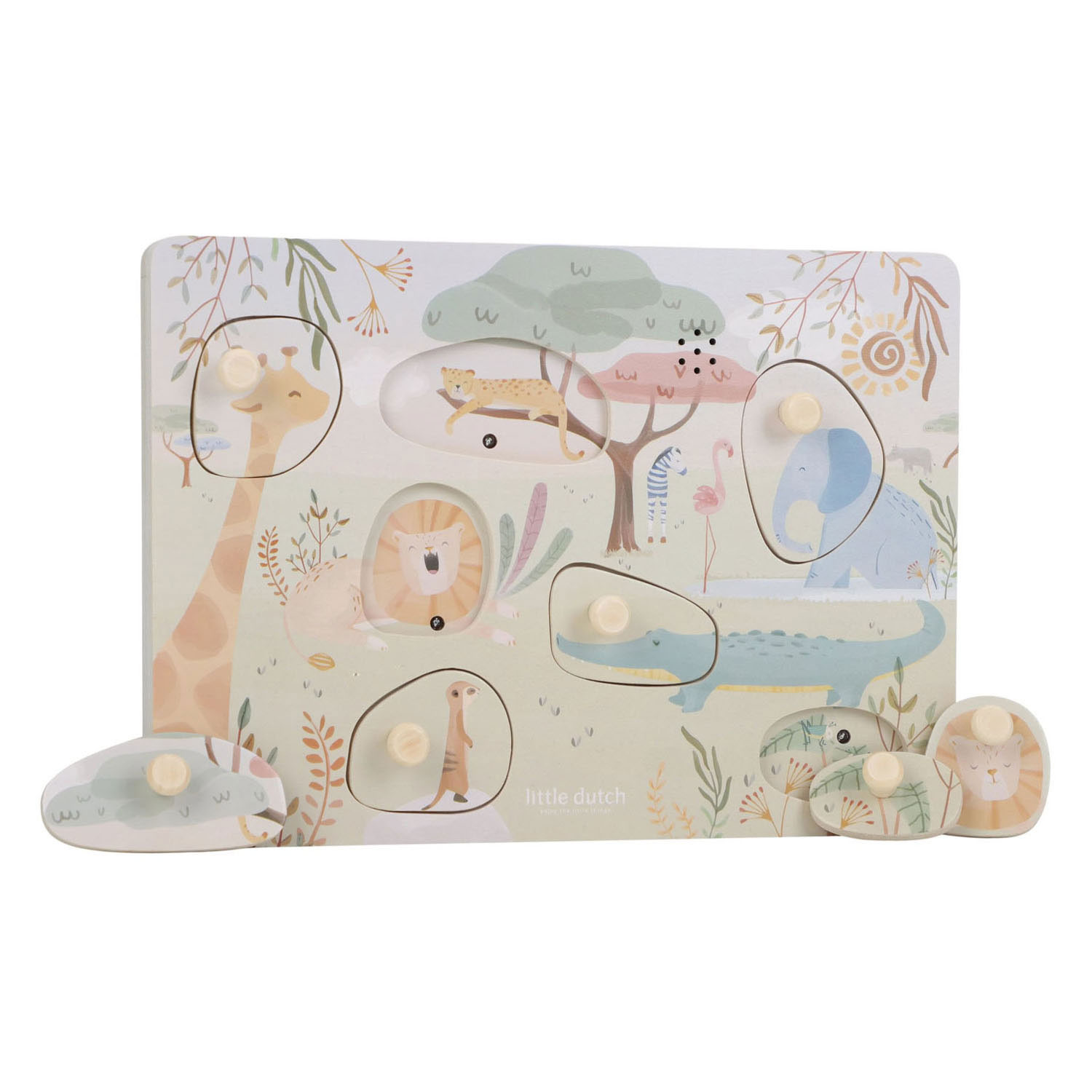 Little Dutch Houten Geluidenpuzzel Safari Friends - FSC