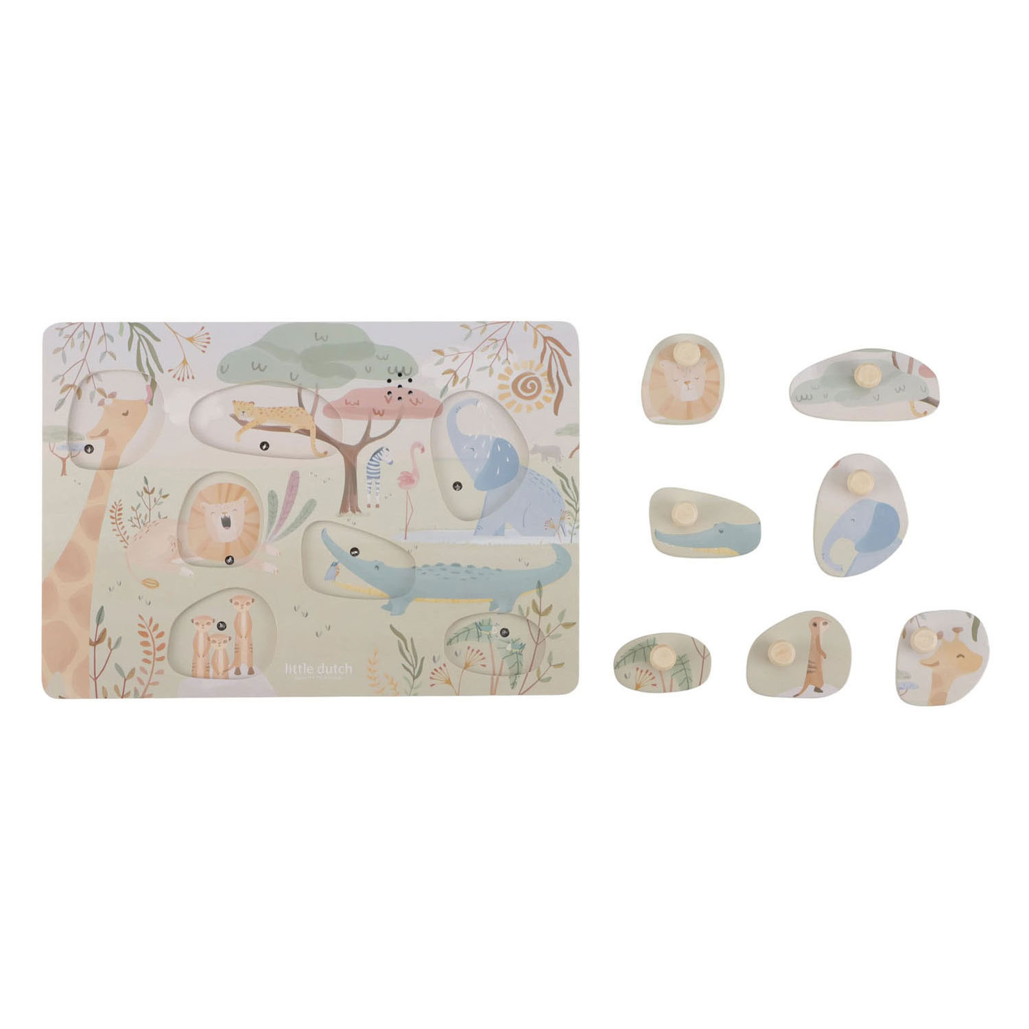 Little Dutch Houten Geluidenpuzzel Safari Friends - FSC
