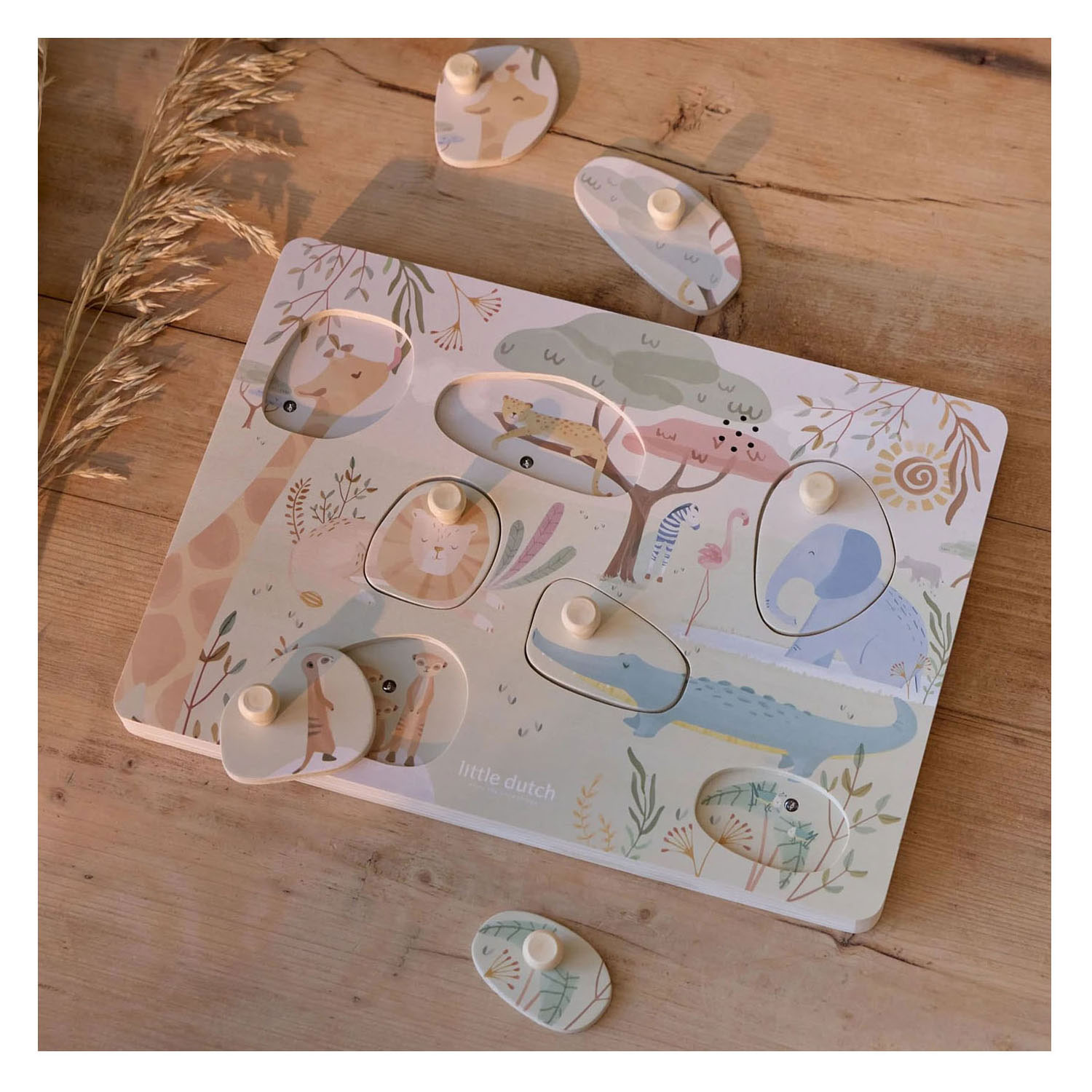 Little Dutch Houten Geluidenpuzzel Safari Friends - FSC