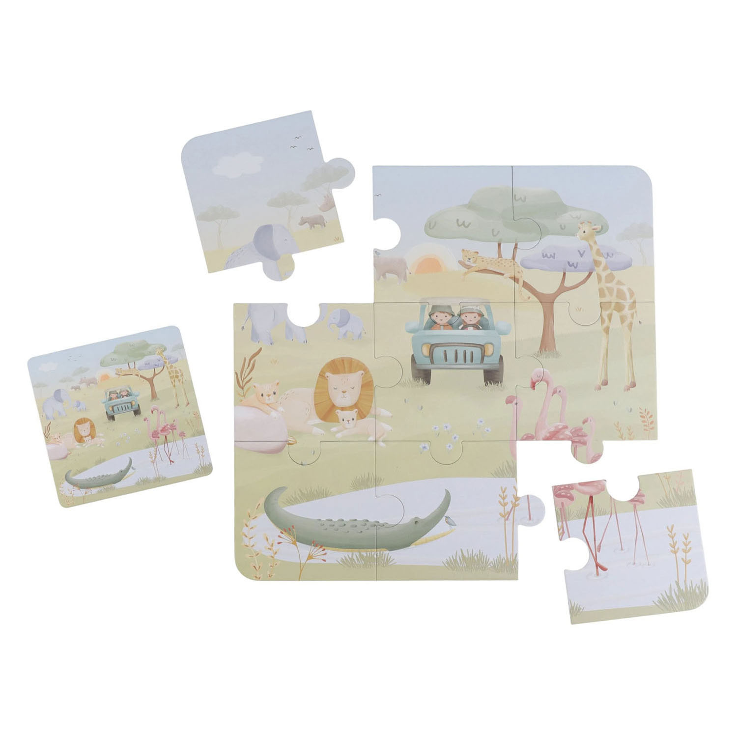 Little Dutch 6 Puzzels Safari Friends - FSC