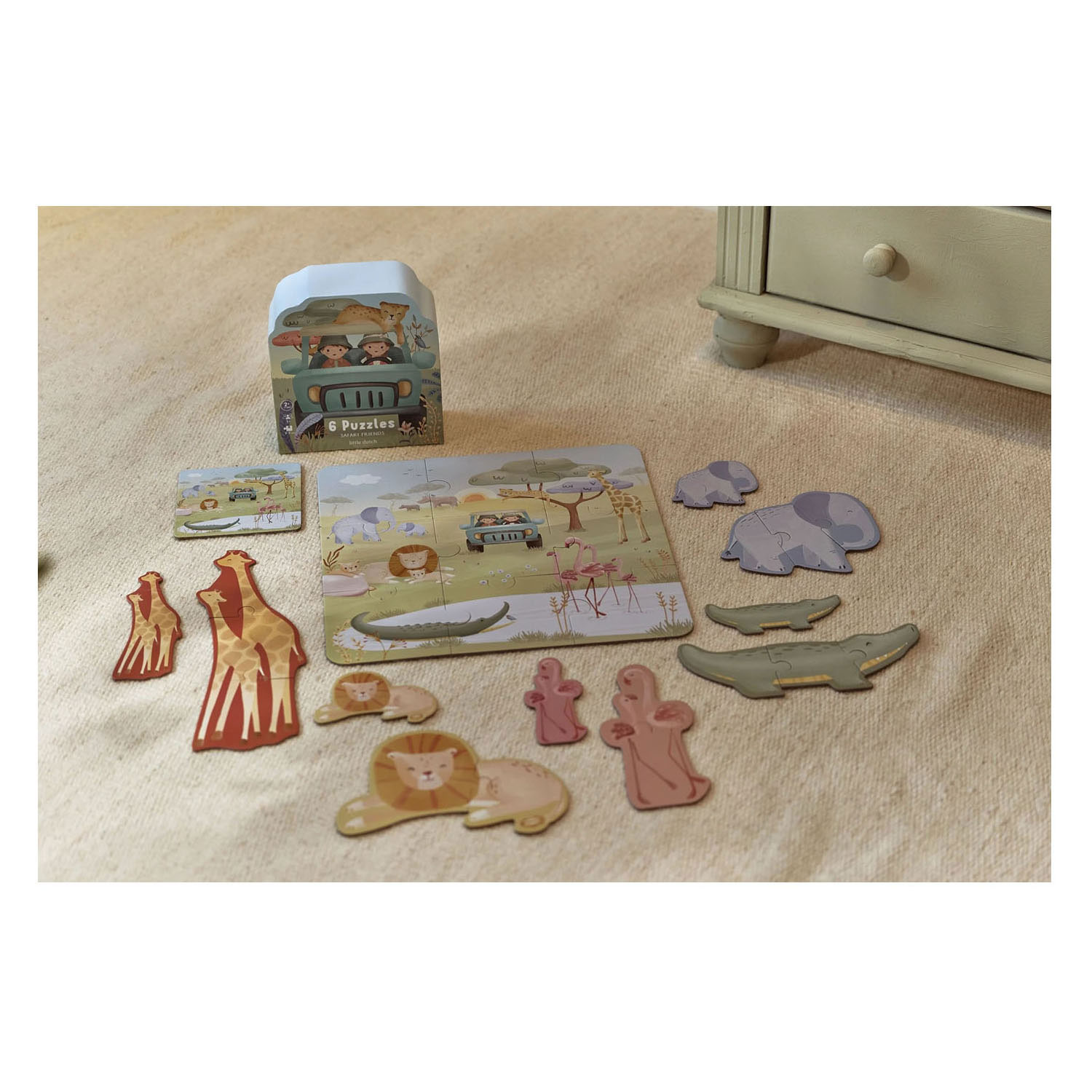 Little Dutch 6 Puzzels Safari Friends - FSC