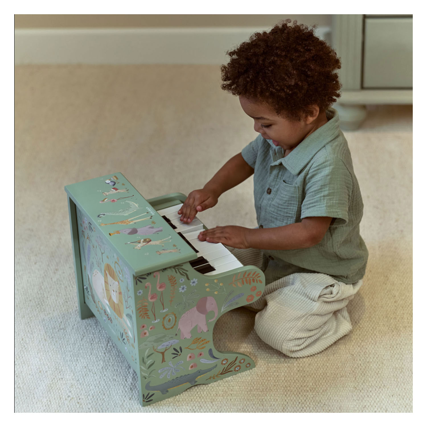 Little Dutch Houten Houten Piano Groen Safari Friends - FSC