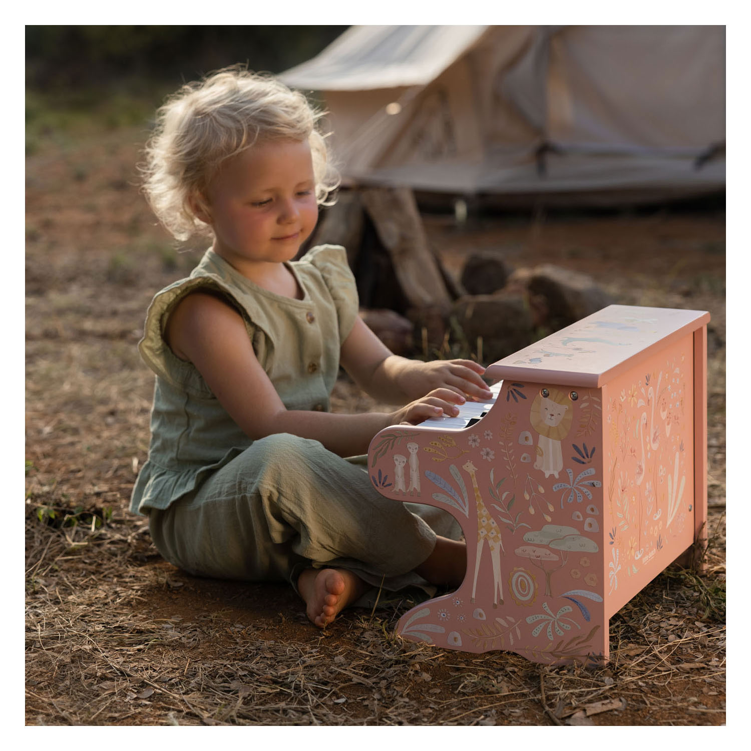 Little Dutch Houten Houten Piano Roze Safari Friends - FSC