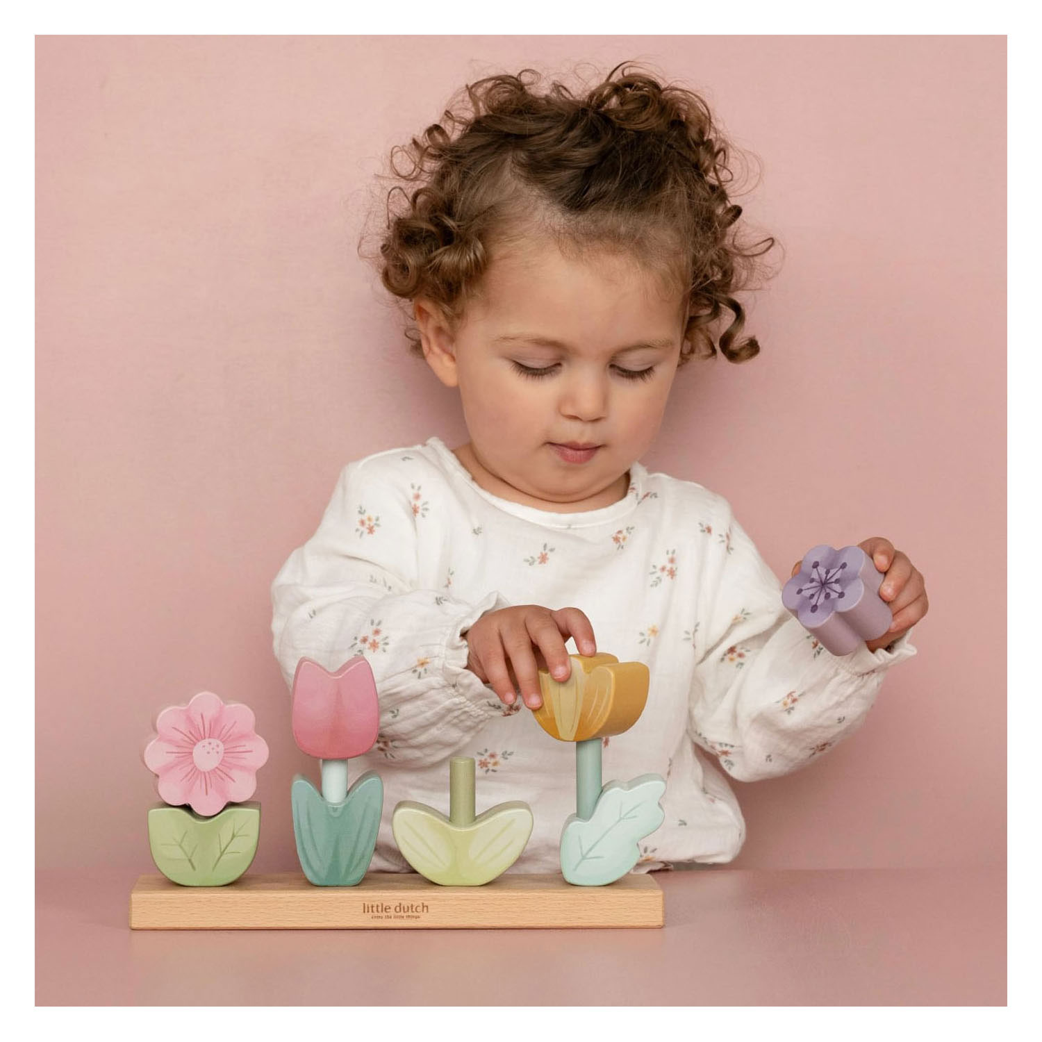 Little Dutch Houten Stapelaar Bloemen Fairy Garden FSC