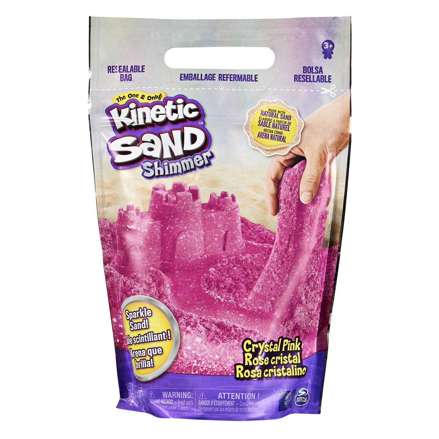 Kinetic Sand - Rose cristal scintillant, 907gr.