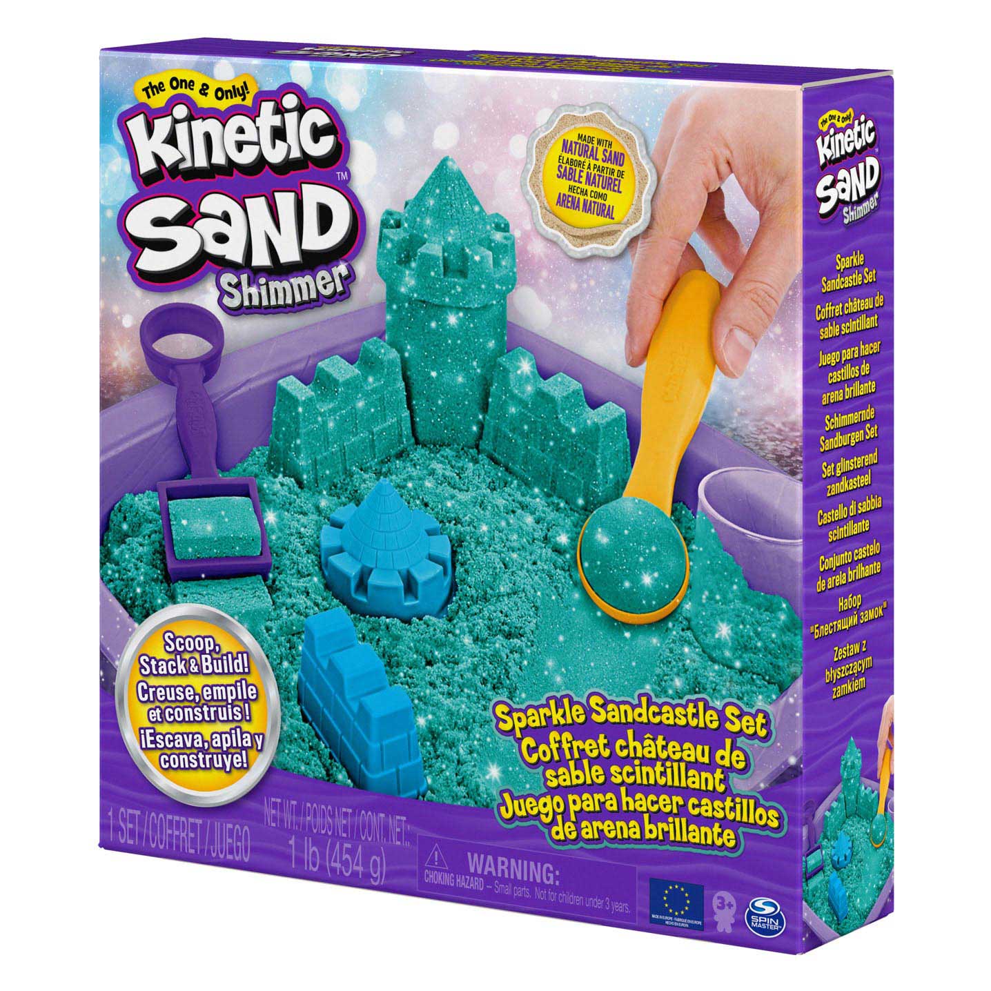Kinetic Sand - Shimmer Zandkasteel Set Blauwgroen, 453gr.