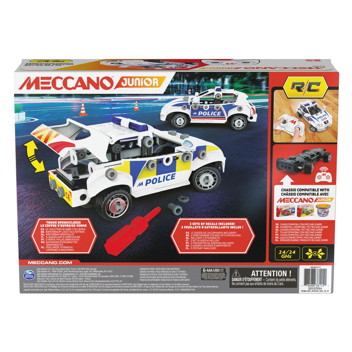 Meccano Junior - Kit de construction RC STEM pour voiture de police